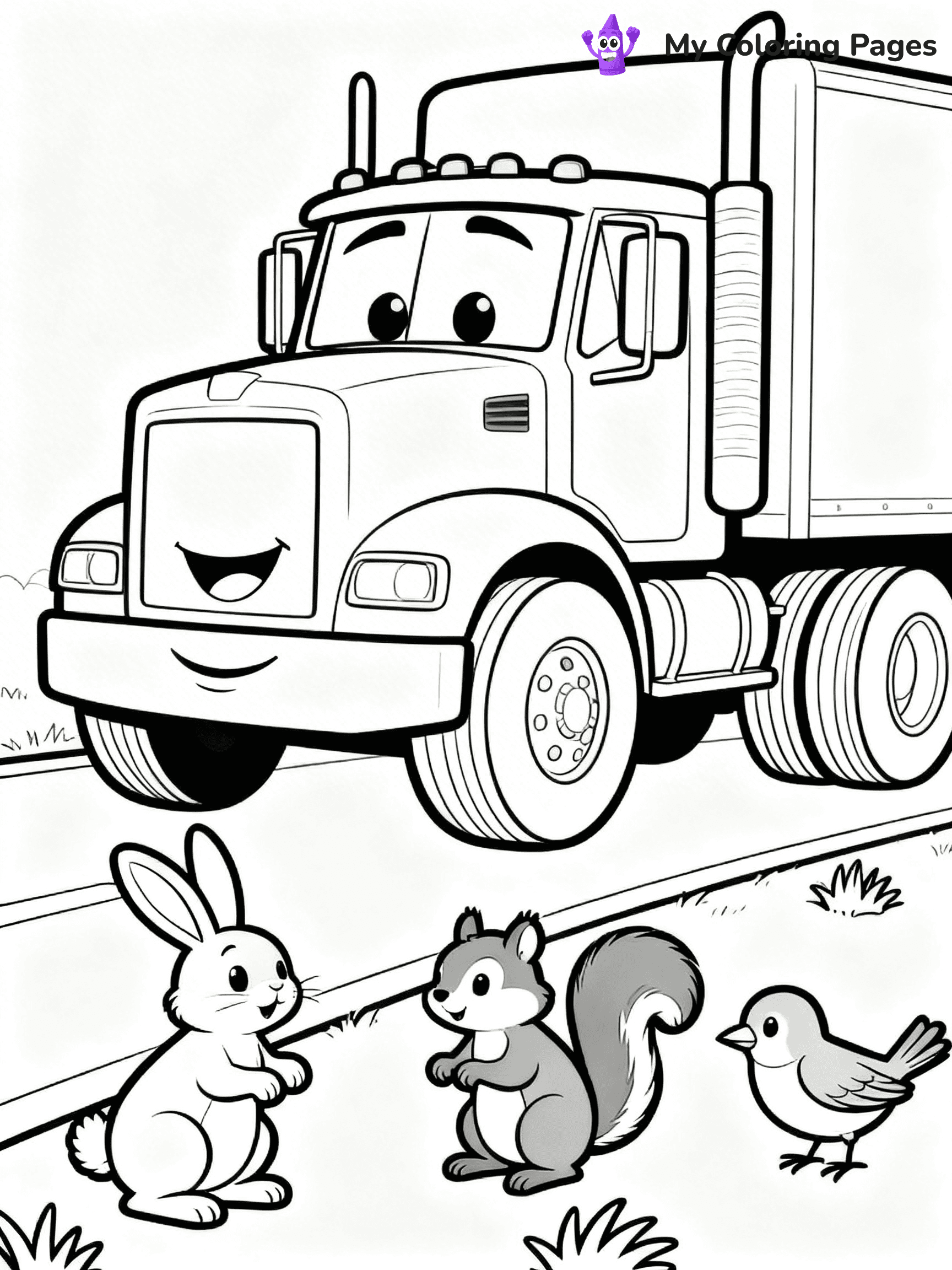 Semi Truck Coloring Pages - 3