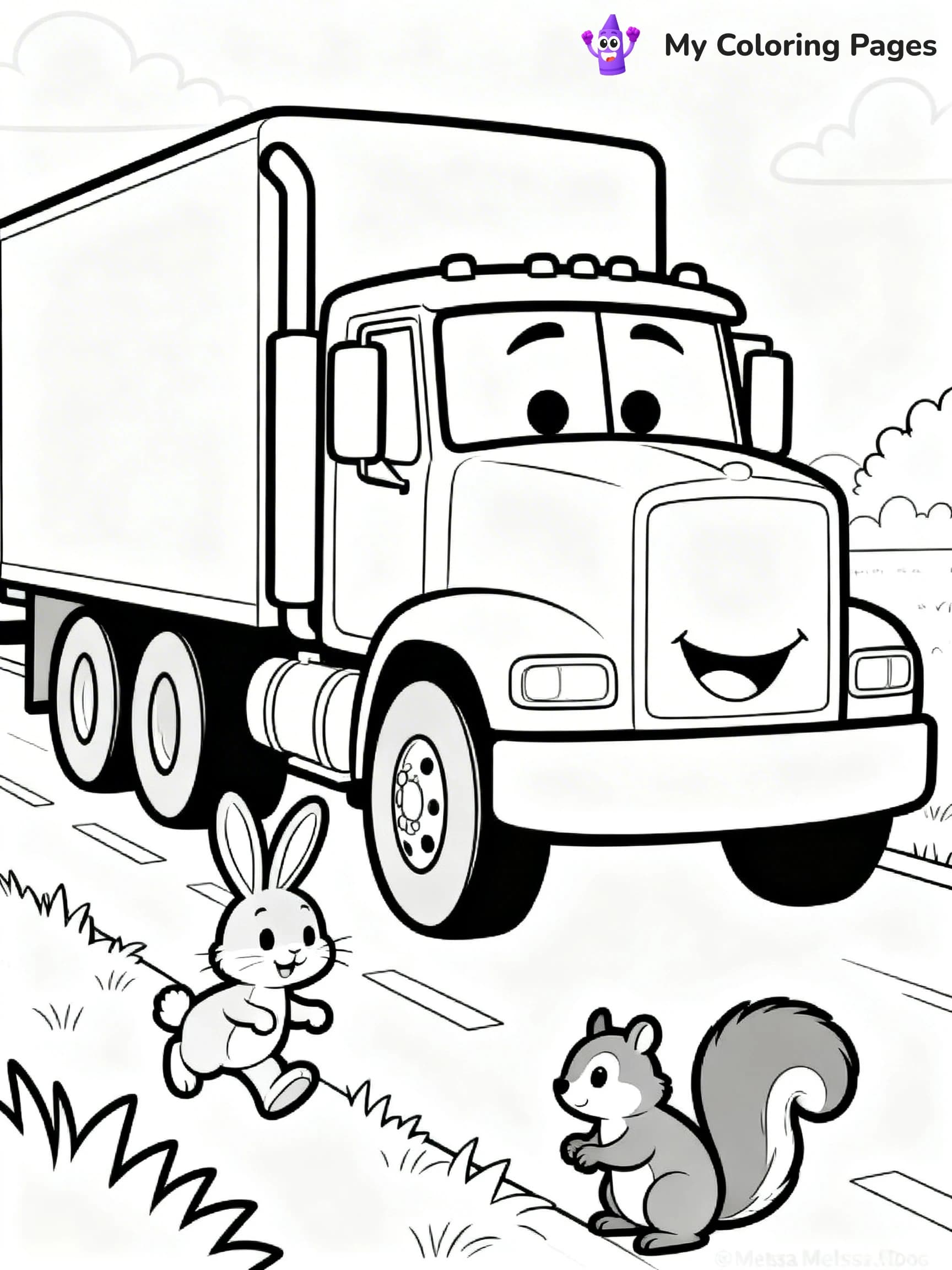 Semi Truck Coloring Pages - 2