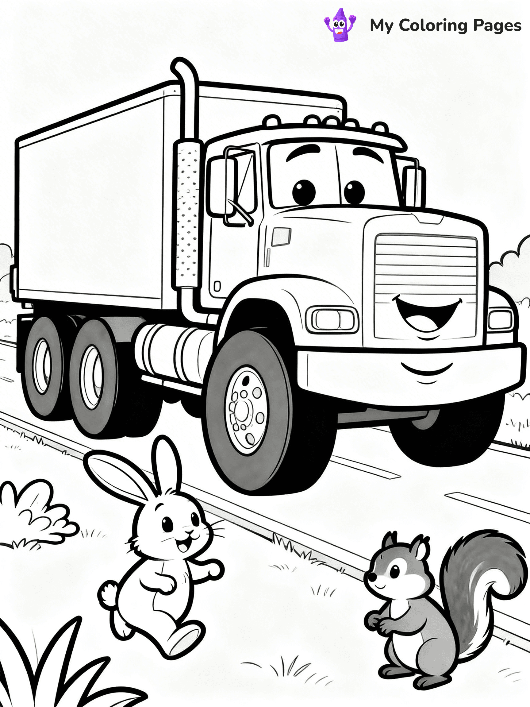 Semi Truck Coloring Pages - 1