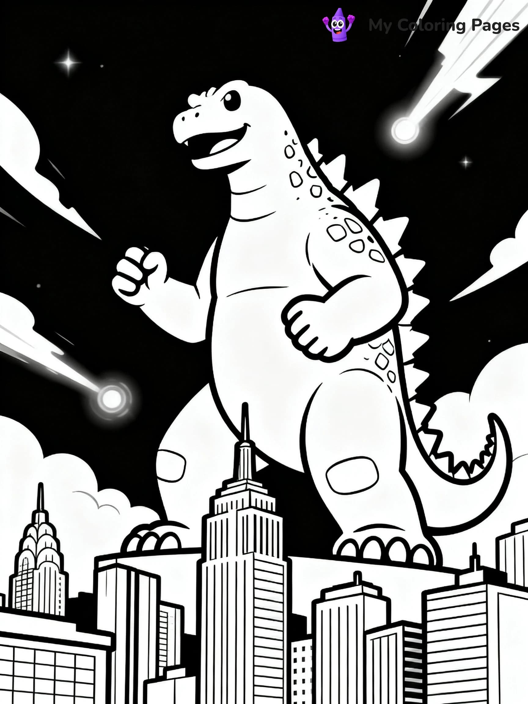 Space Godzilla Coloring Pages - 12