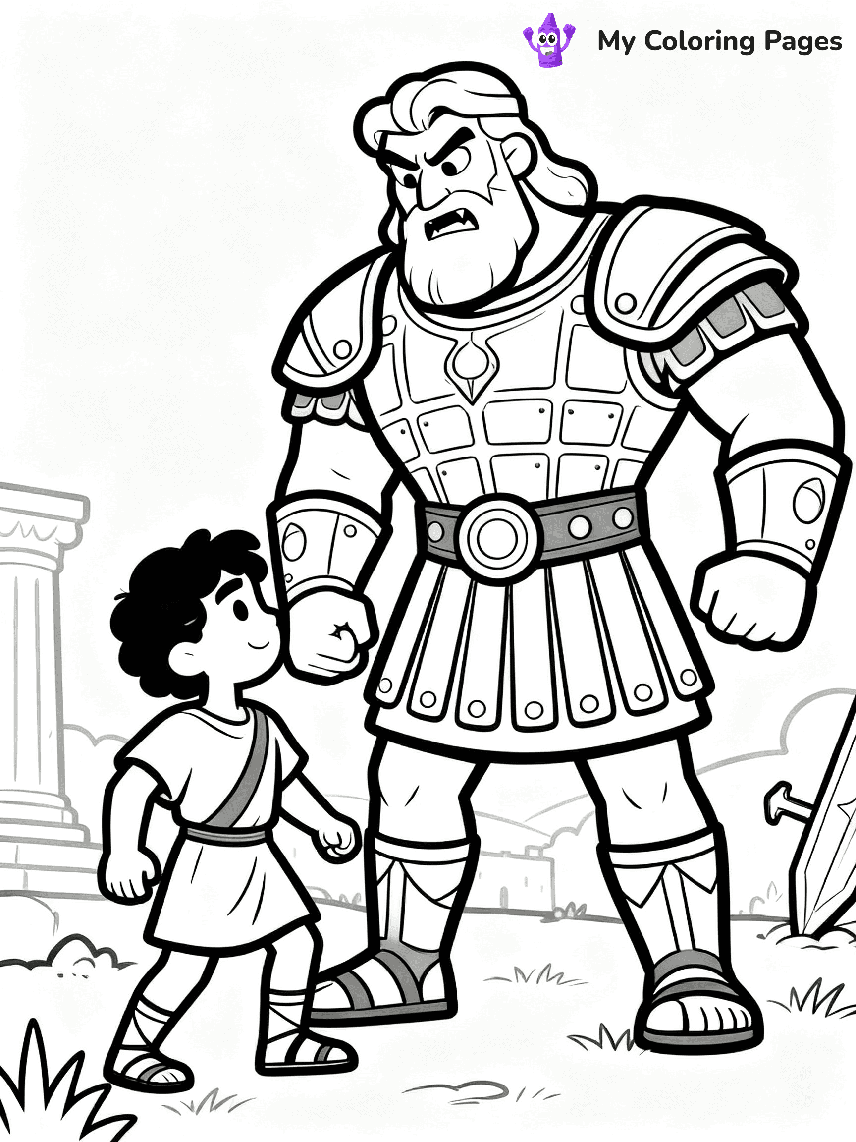 David And Goliath Coloring Pages - 37