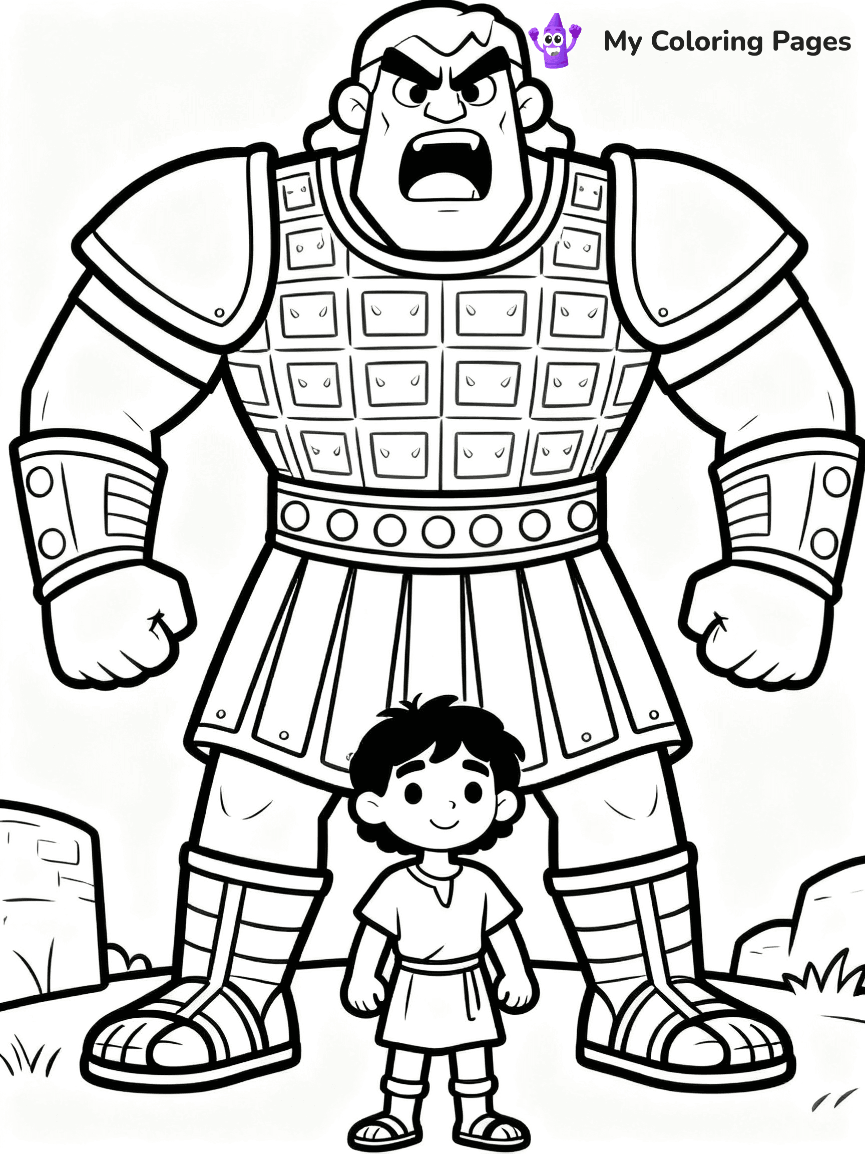 David And Goliath Coloring Pages - 35