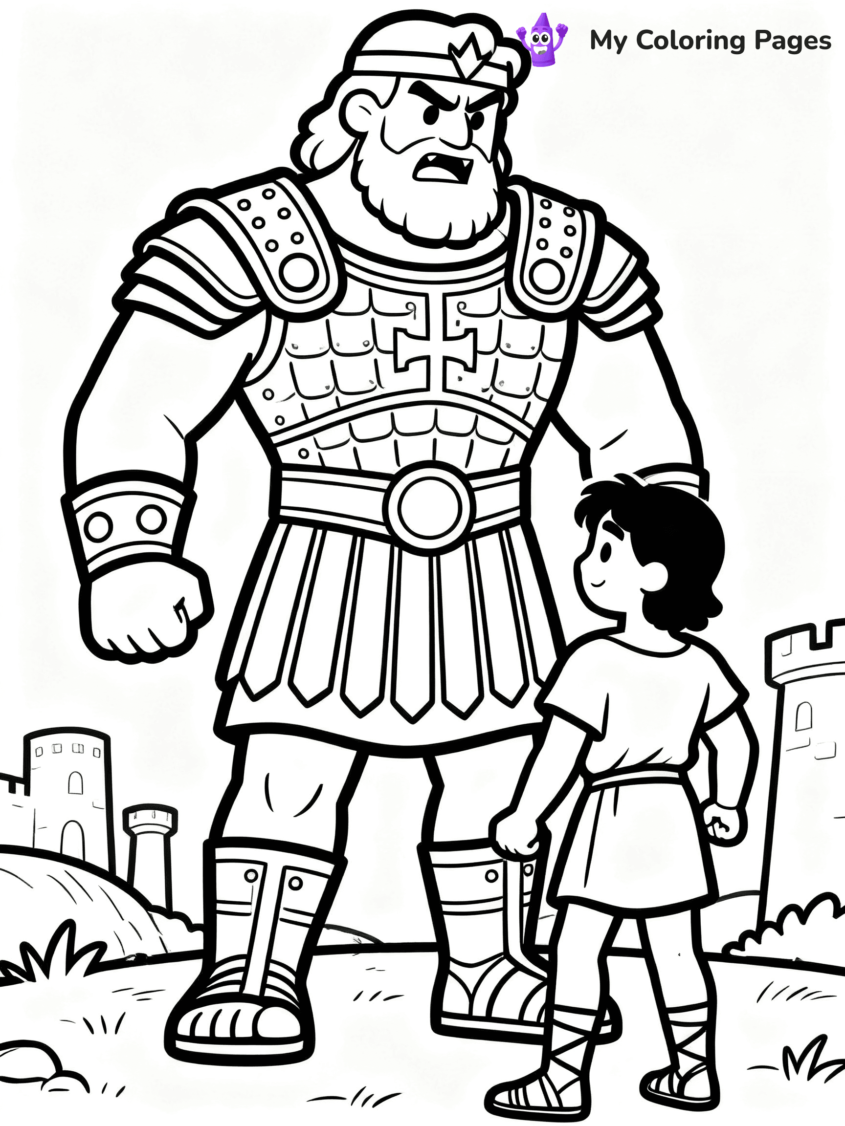 David And Goliath Coloring Pages - 34