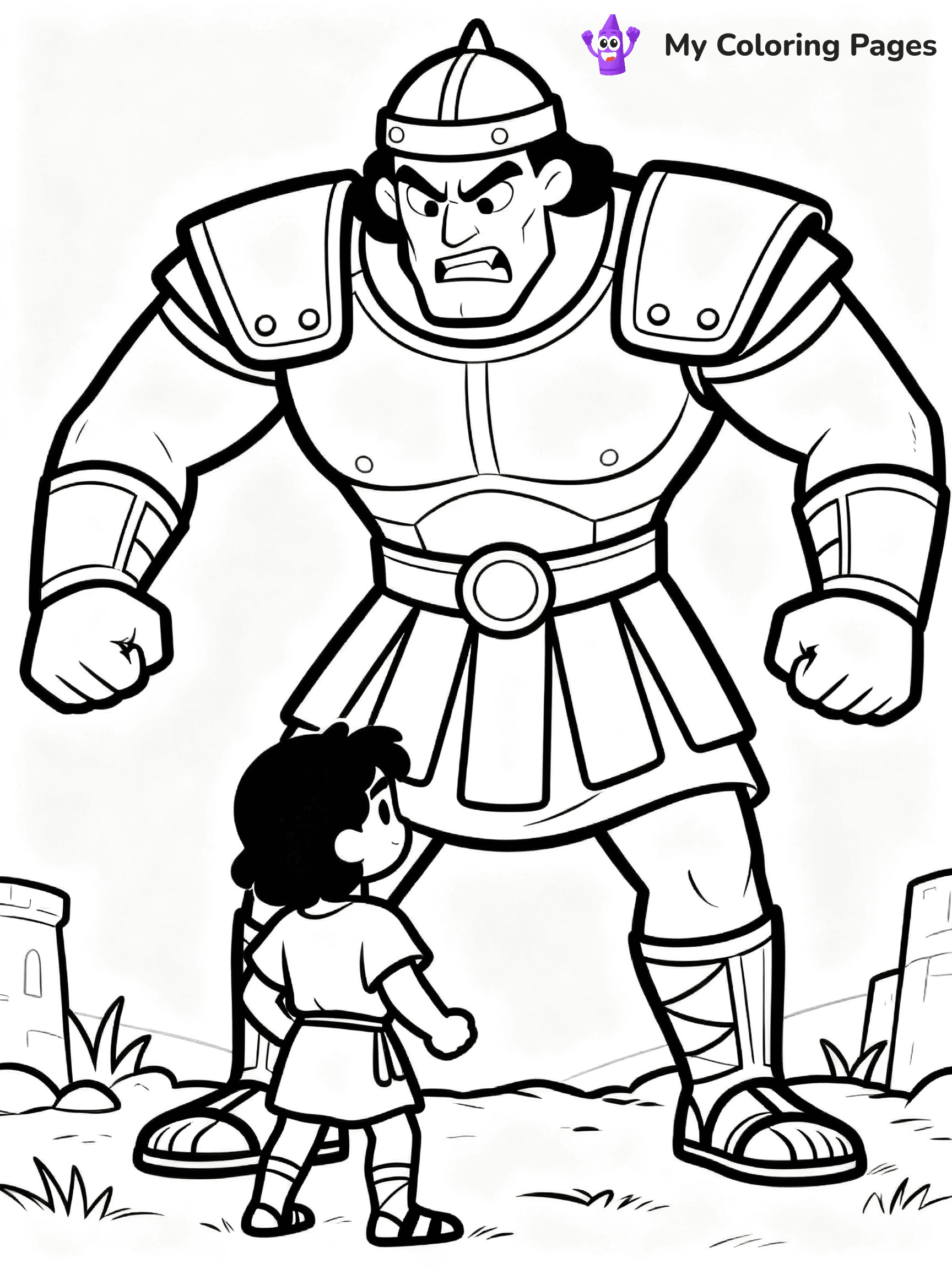David And Goliath Coloring Pages - 33