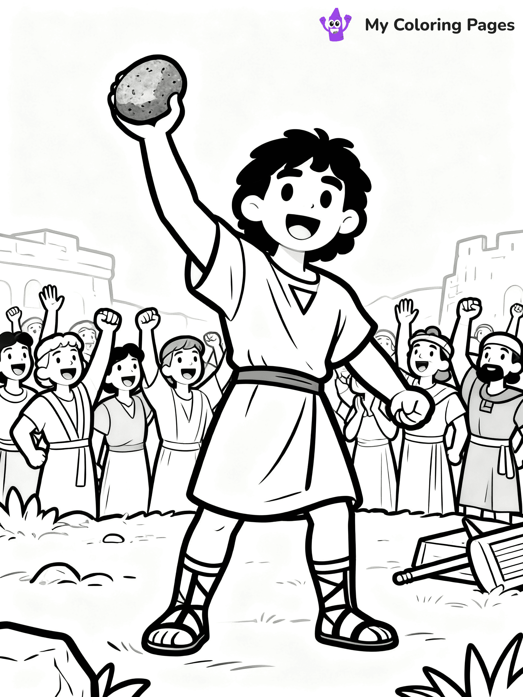 David And Goliath Coloring Pages - 16