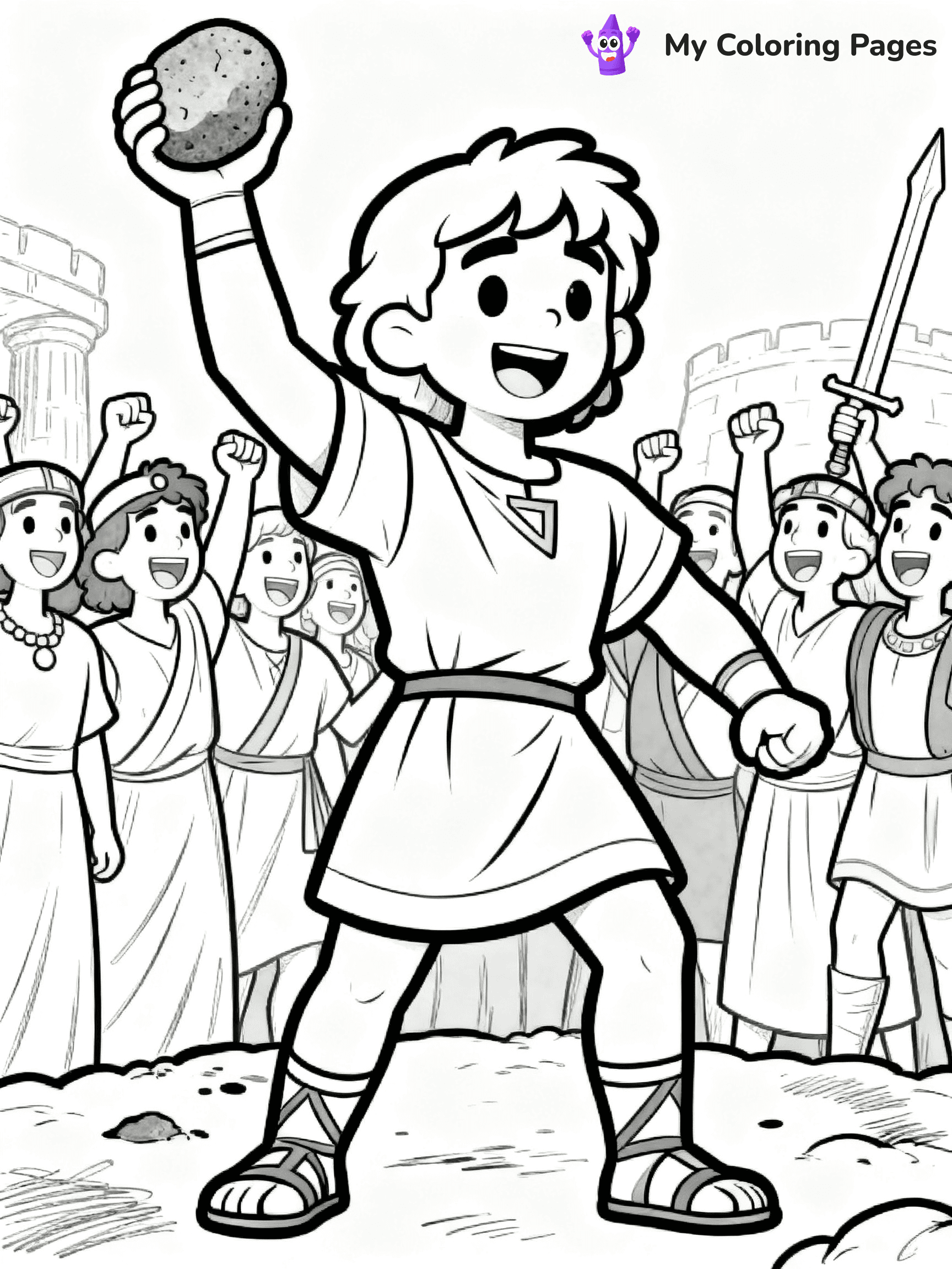 David And Goliath Coloring Pages - 14