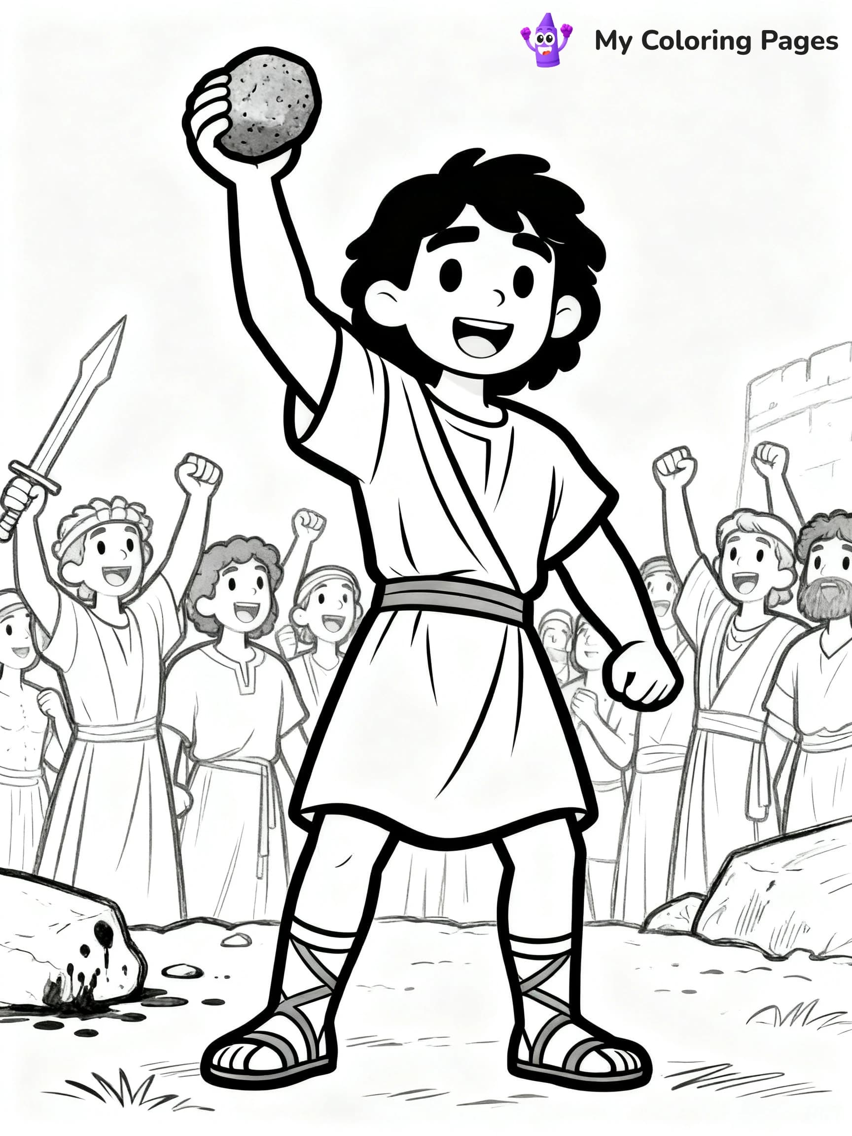 David And Goliath Coloring Pages - 13