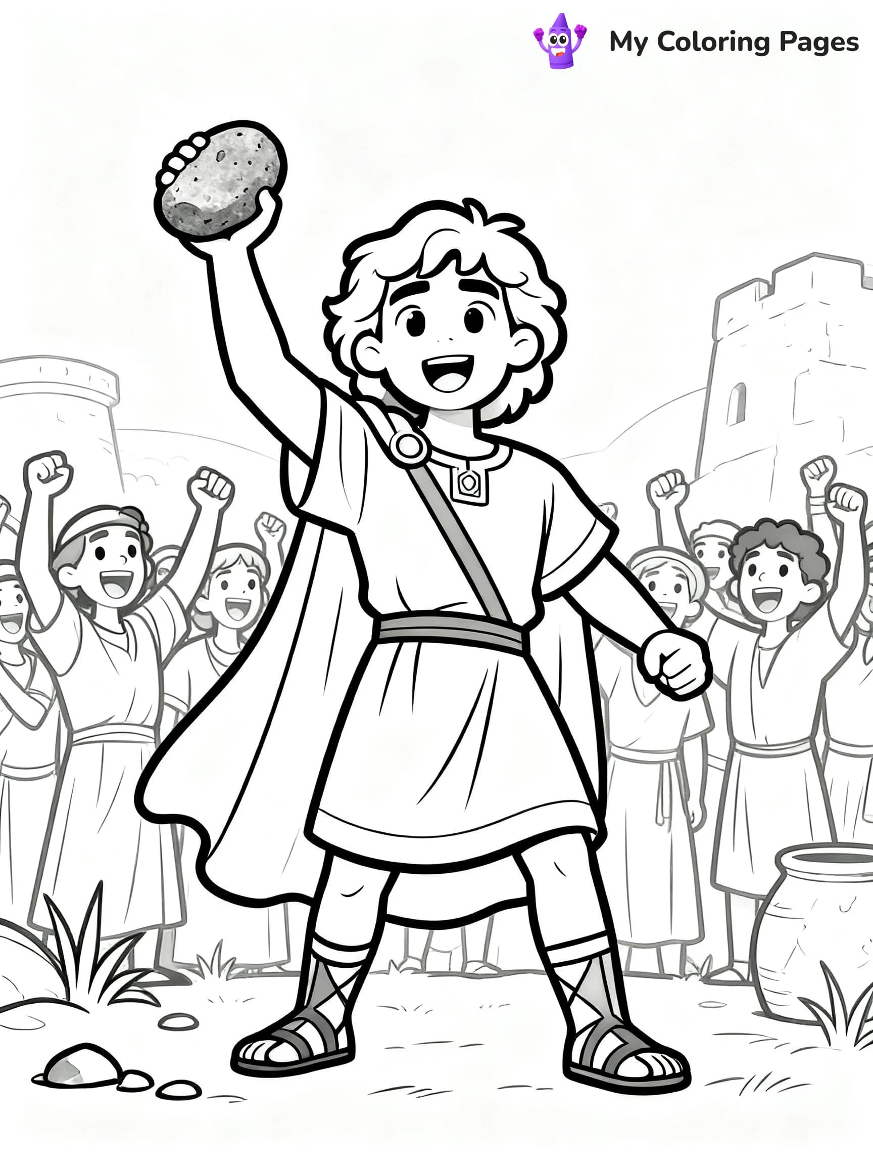 David And Goliath Coloring Pages - 12