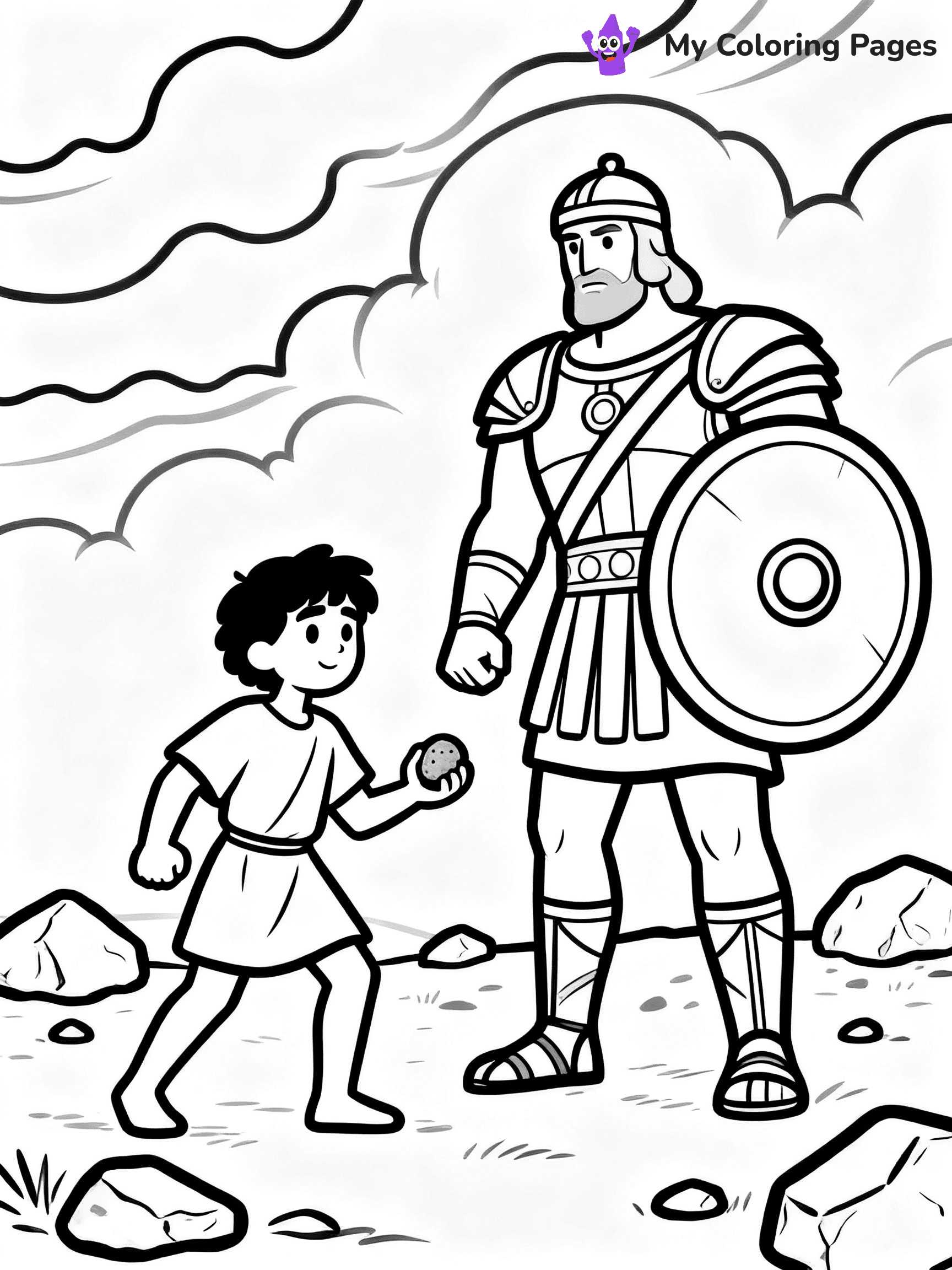 David And Goliath Coloring Pages - 11