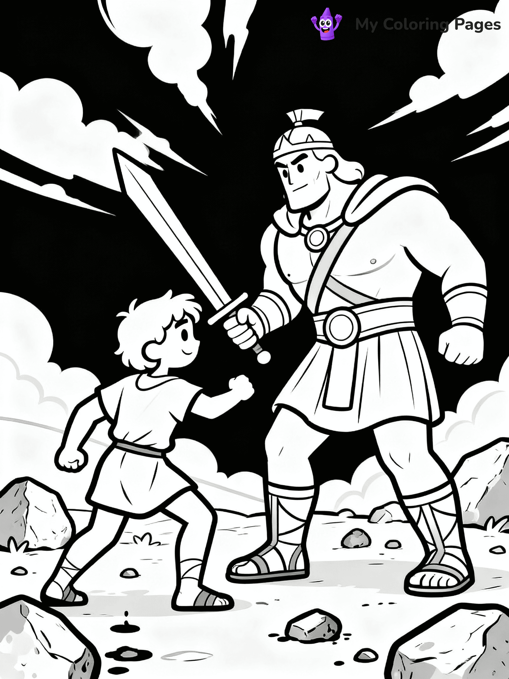 David And Goliath Coloring Pages - 10