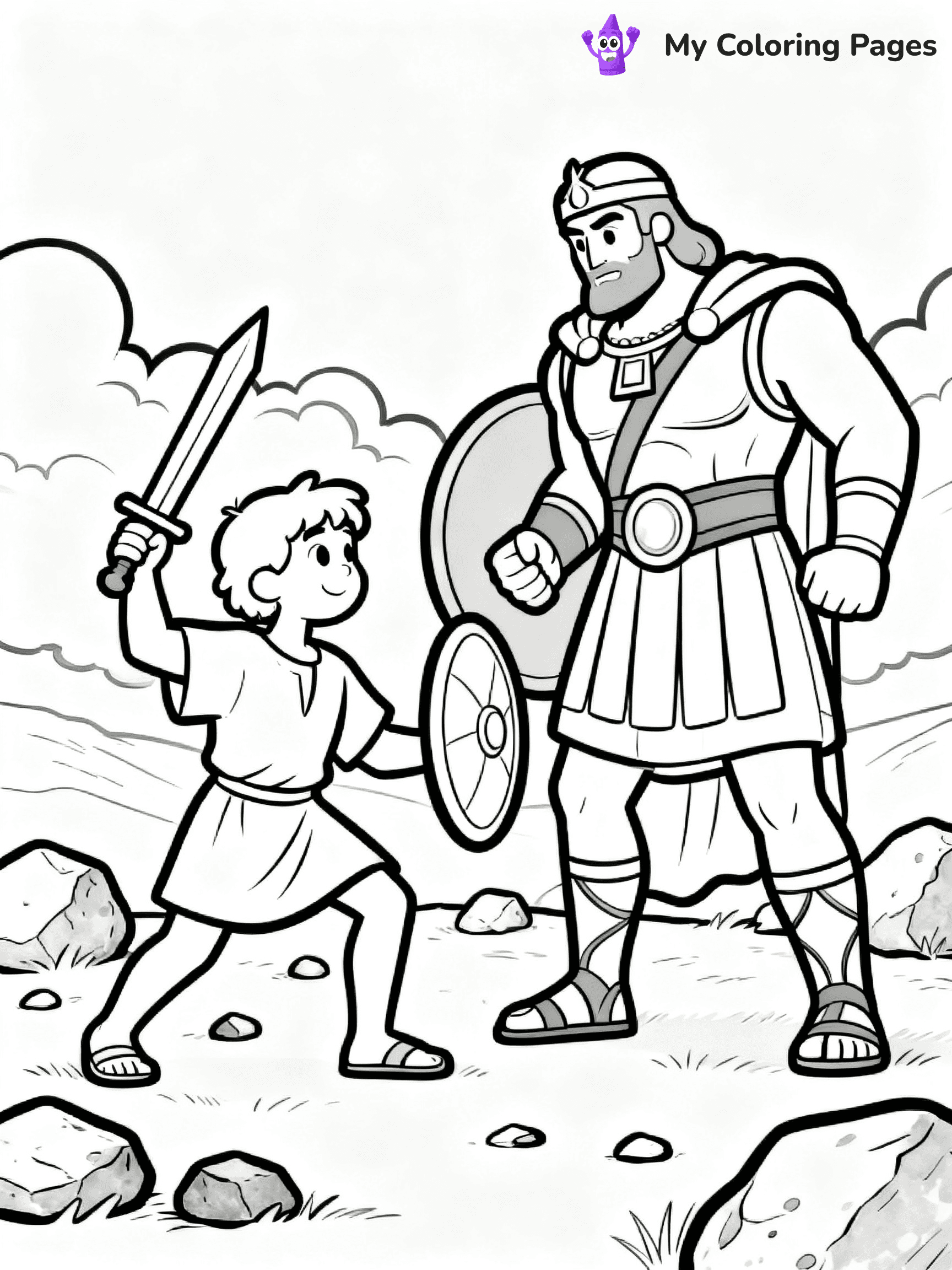 David And Goliath Coloring Pages - 9