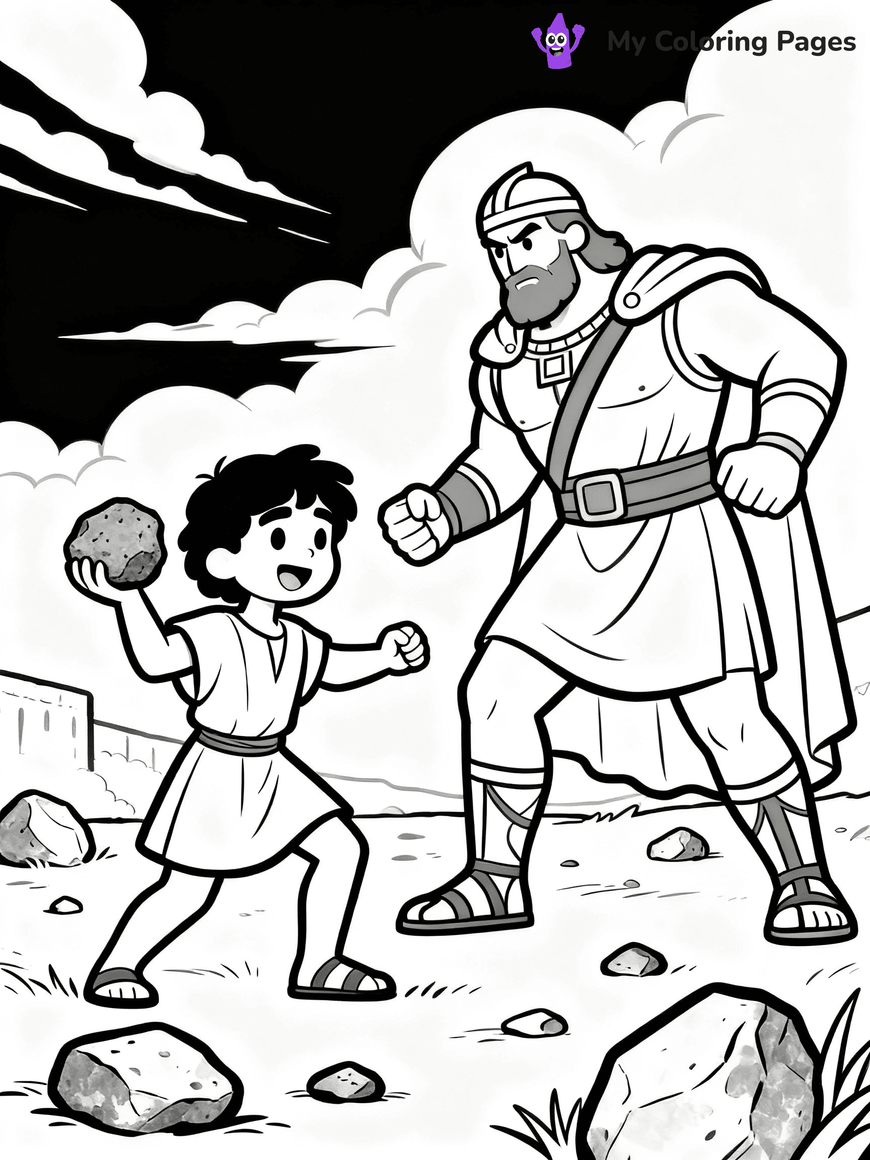 David And Goliath Coloring Pages - 8