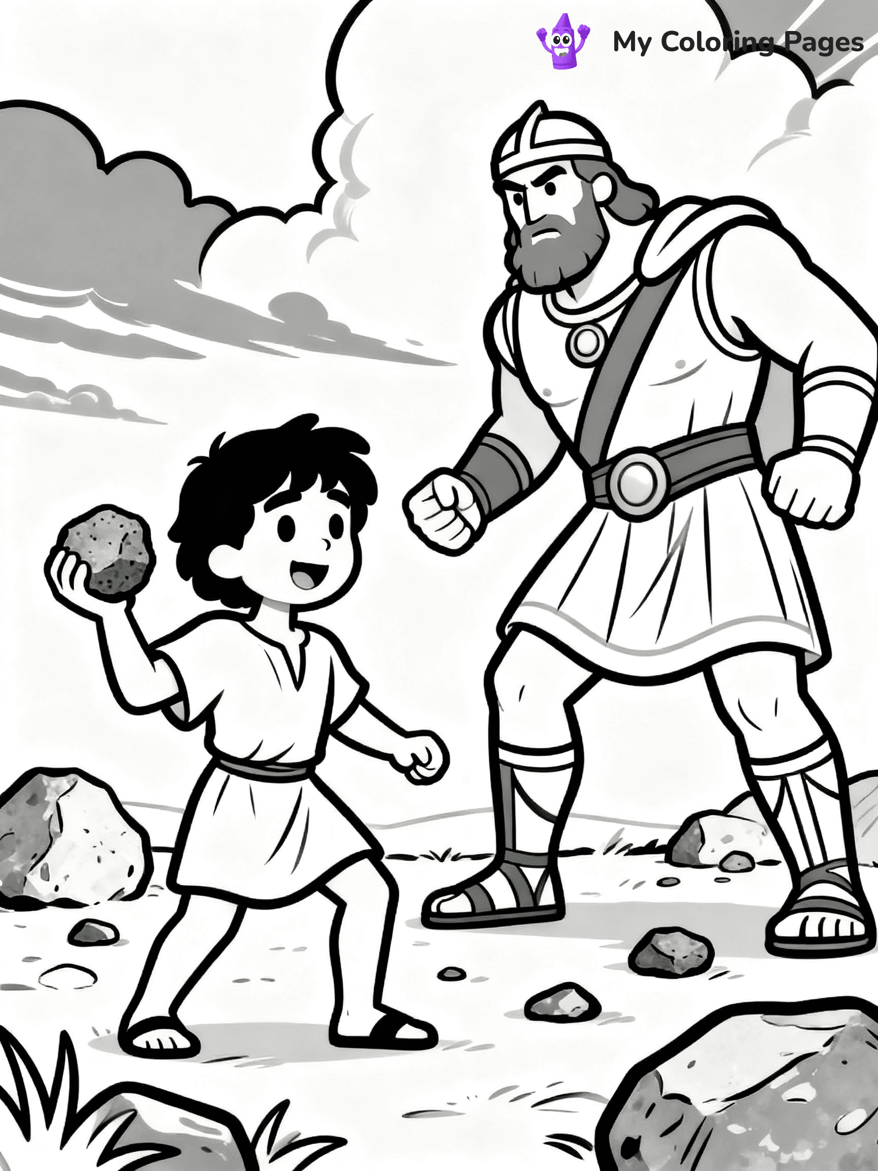 David And Goliath Coloring Pages - 7