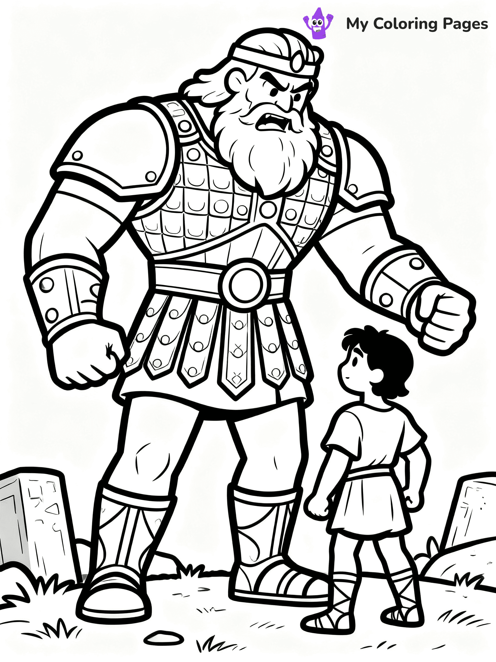 David And Goliath Coloring Pages - 4