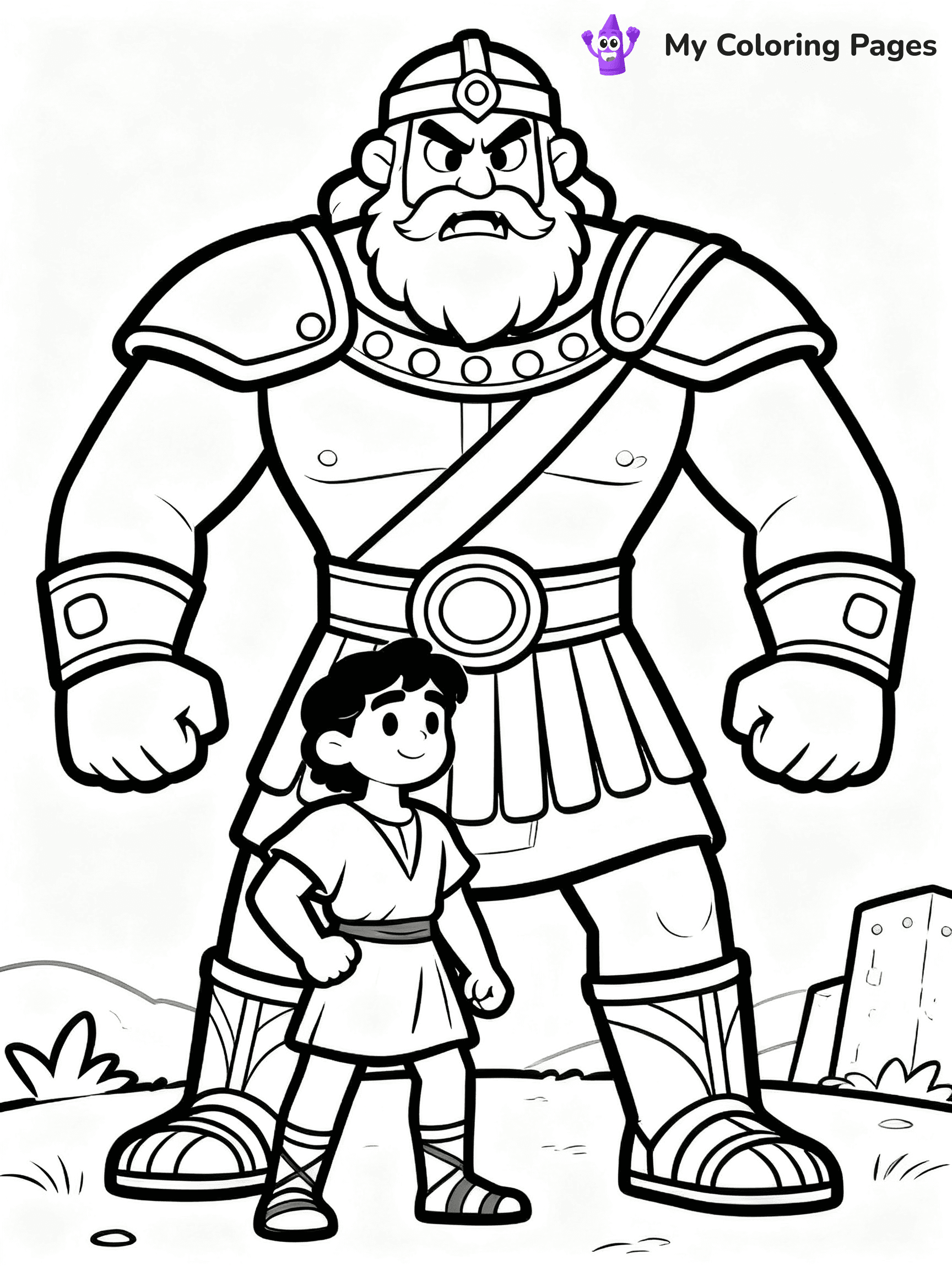 David And Goliath Coloring Pages - 3