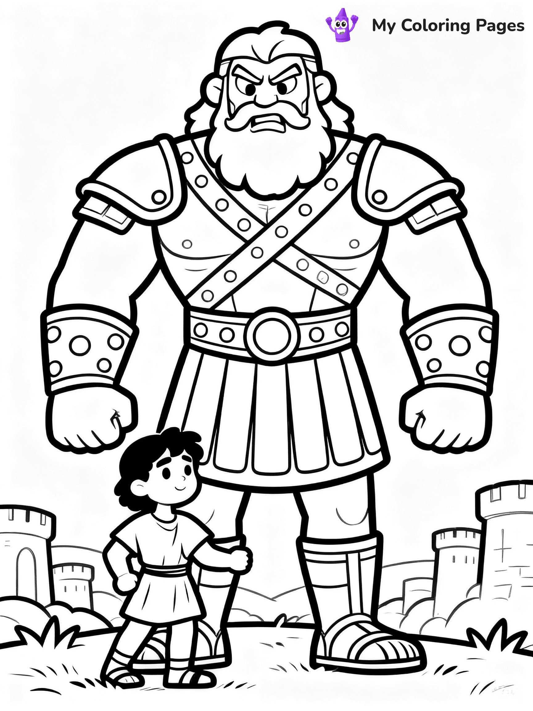 David And Goliath Coloring Pages - 2