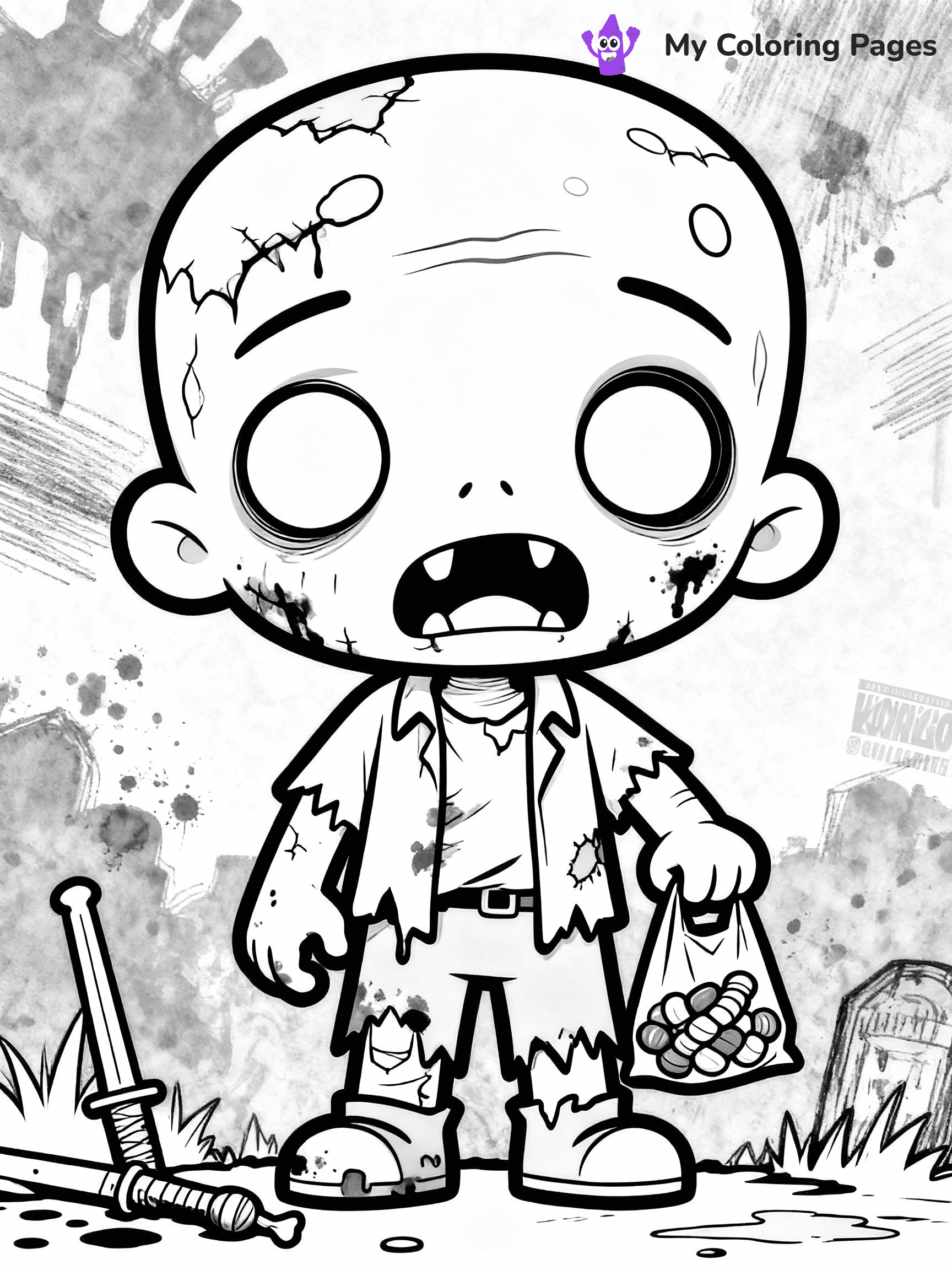 Zombie Coloring Pages - 31