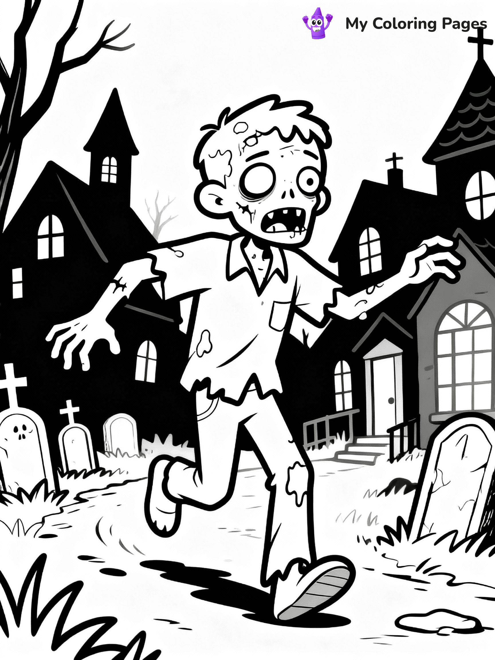 Zombie Coloring Pages - 27