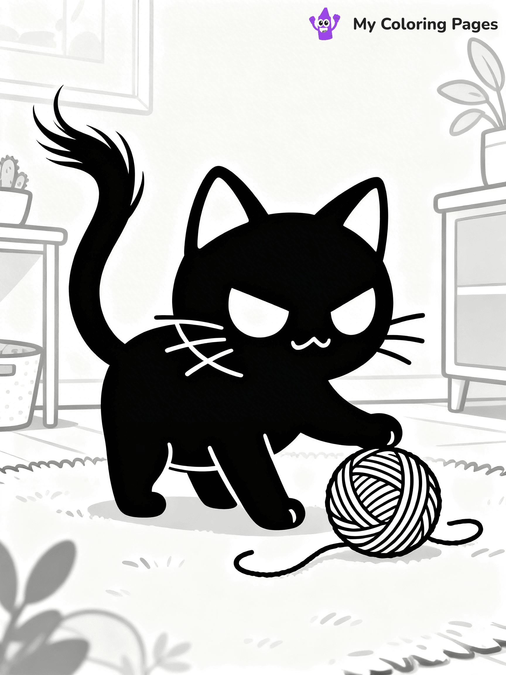Kawaii Cat Easy Cute Cat Coloring Pages - 21