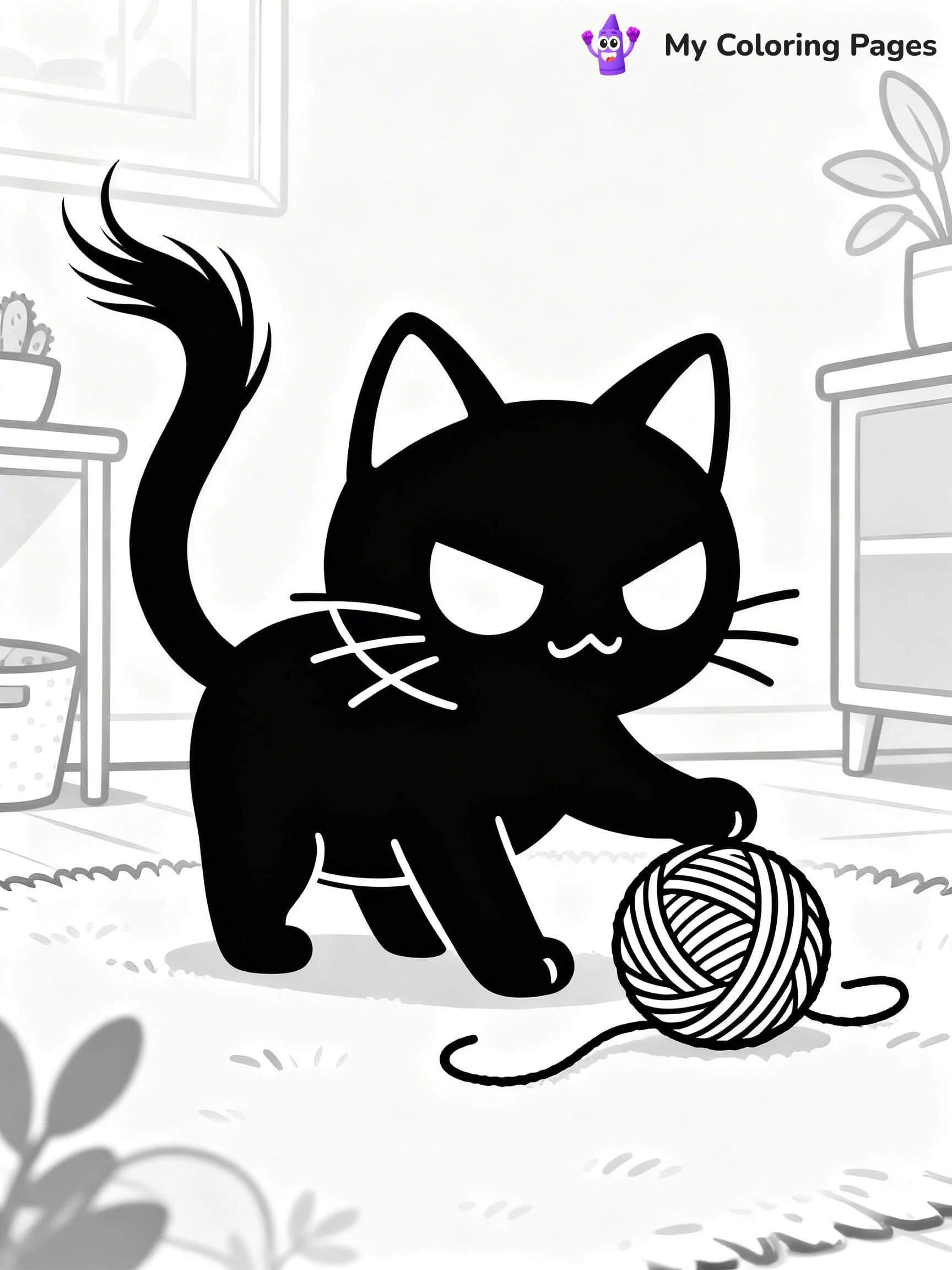 Kawaii Cat Easy Cute Cat Coloring Pages - 21