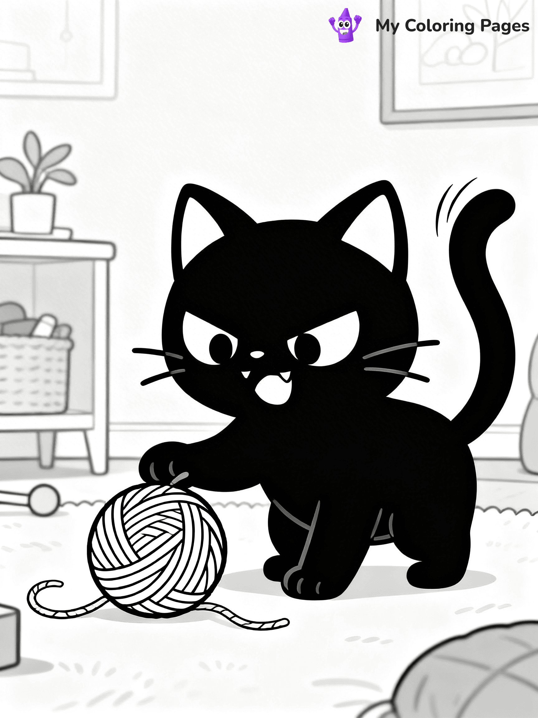 Kawaii Cat Easy Cute Cat Coloring Pages - 18