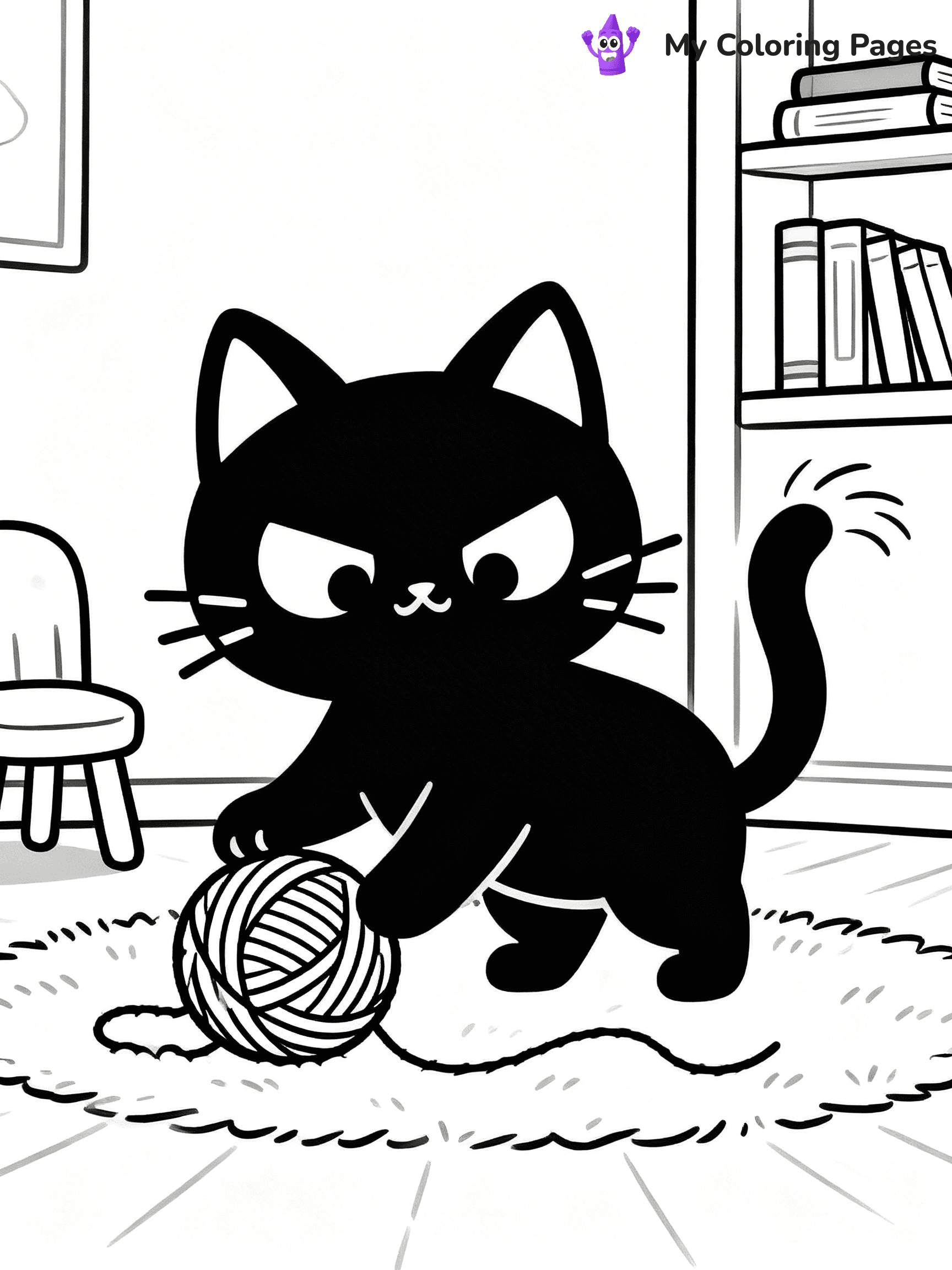 Kawaii Cat Easy Cute Cat Coloring Pages - 17