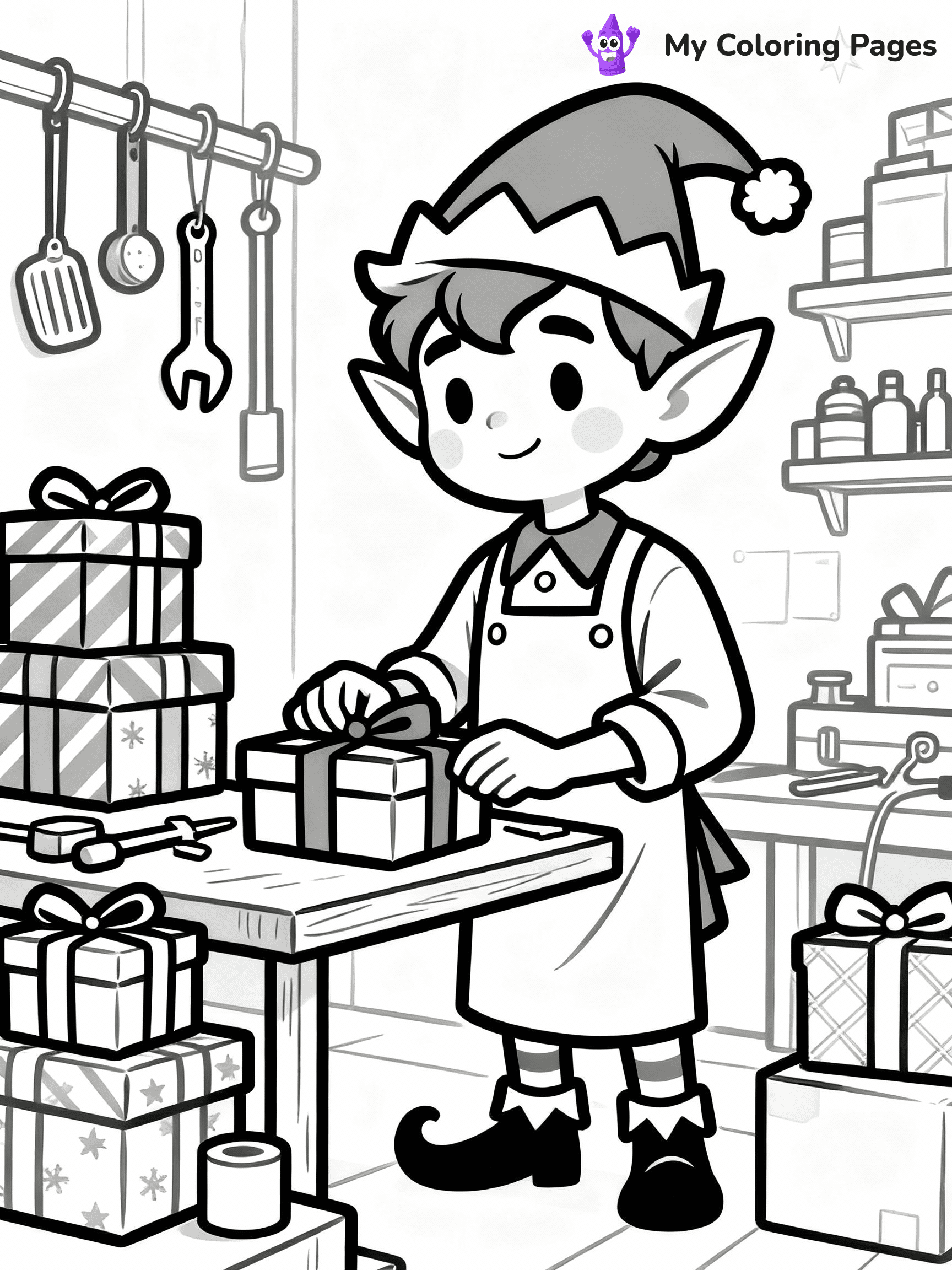 Elf Coloring Pages - 28