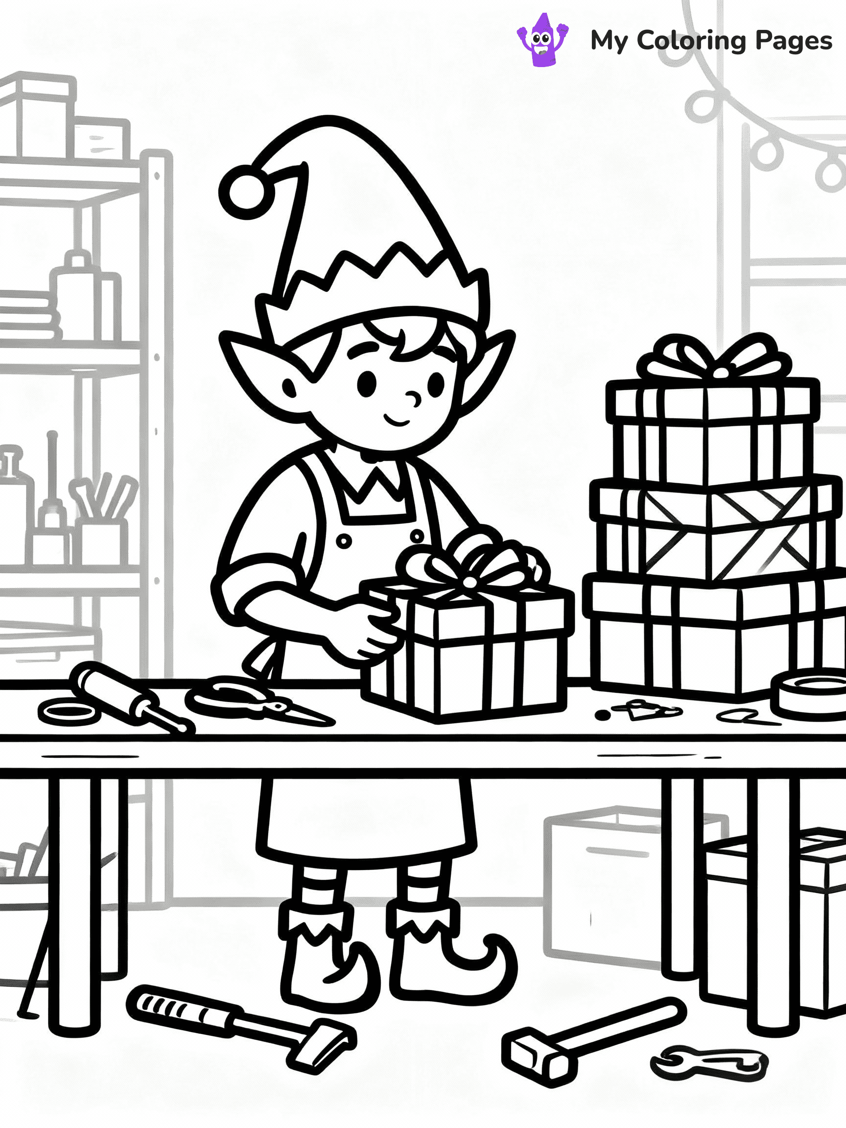 Elf Coloring Pages - 26