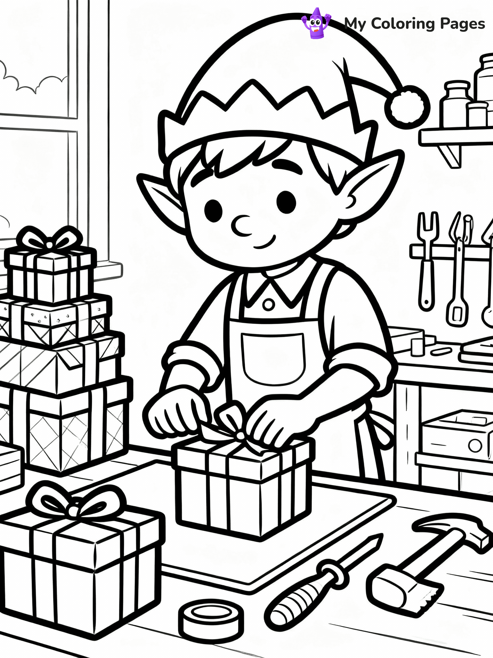 Elf Coloring Pages - 24