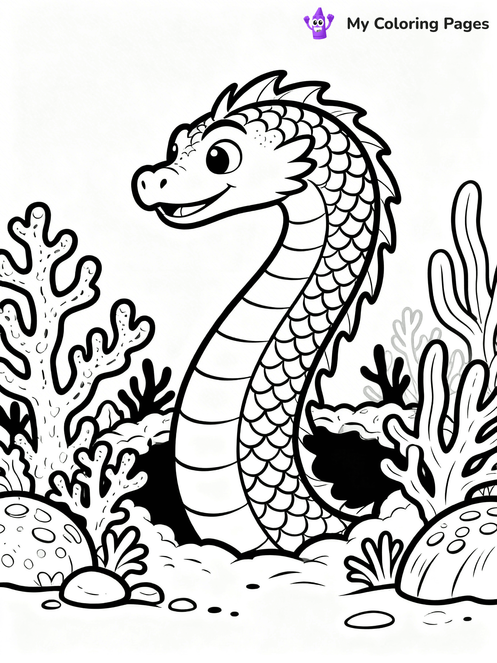 Realistic Water Dragon Dragon Coloring Pages - 14