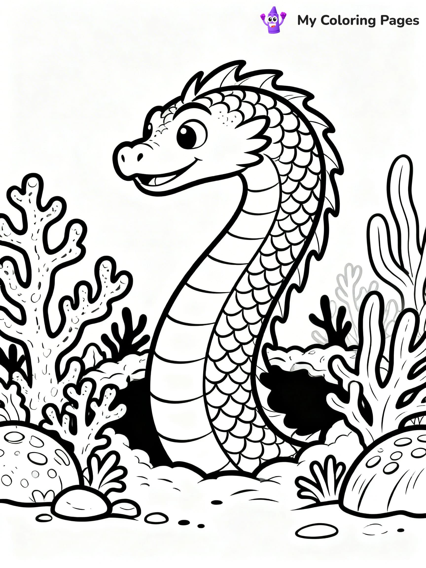 Realistic Water Dragon Dragon Coloring Pages - 14