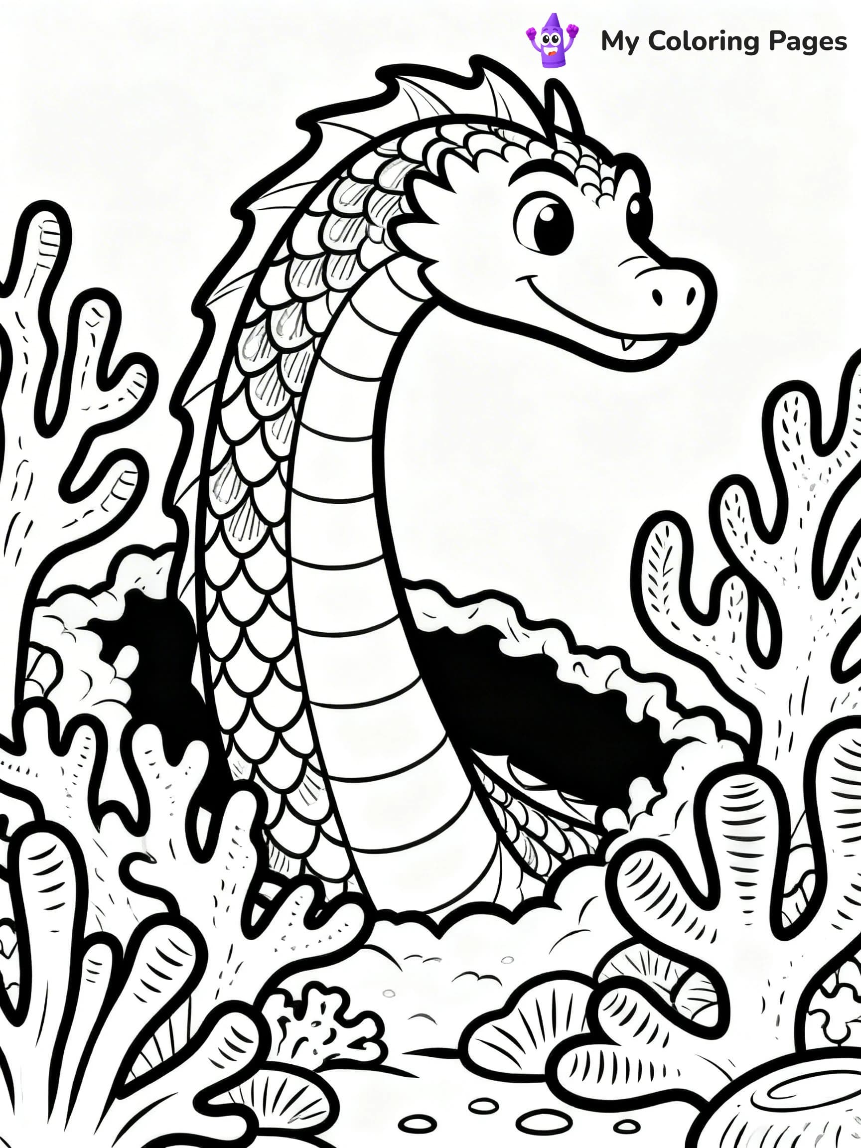 Realistic Water Dragon Dragon Coloring Pages - 12
