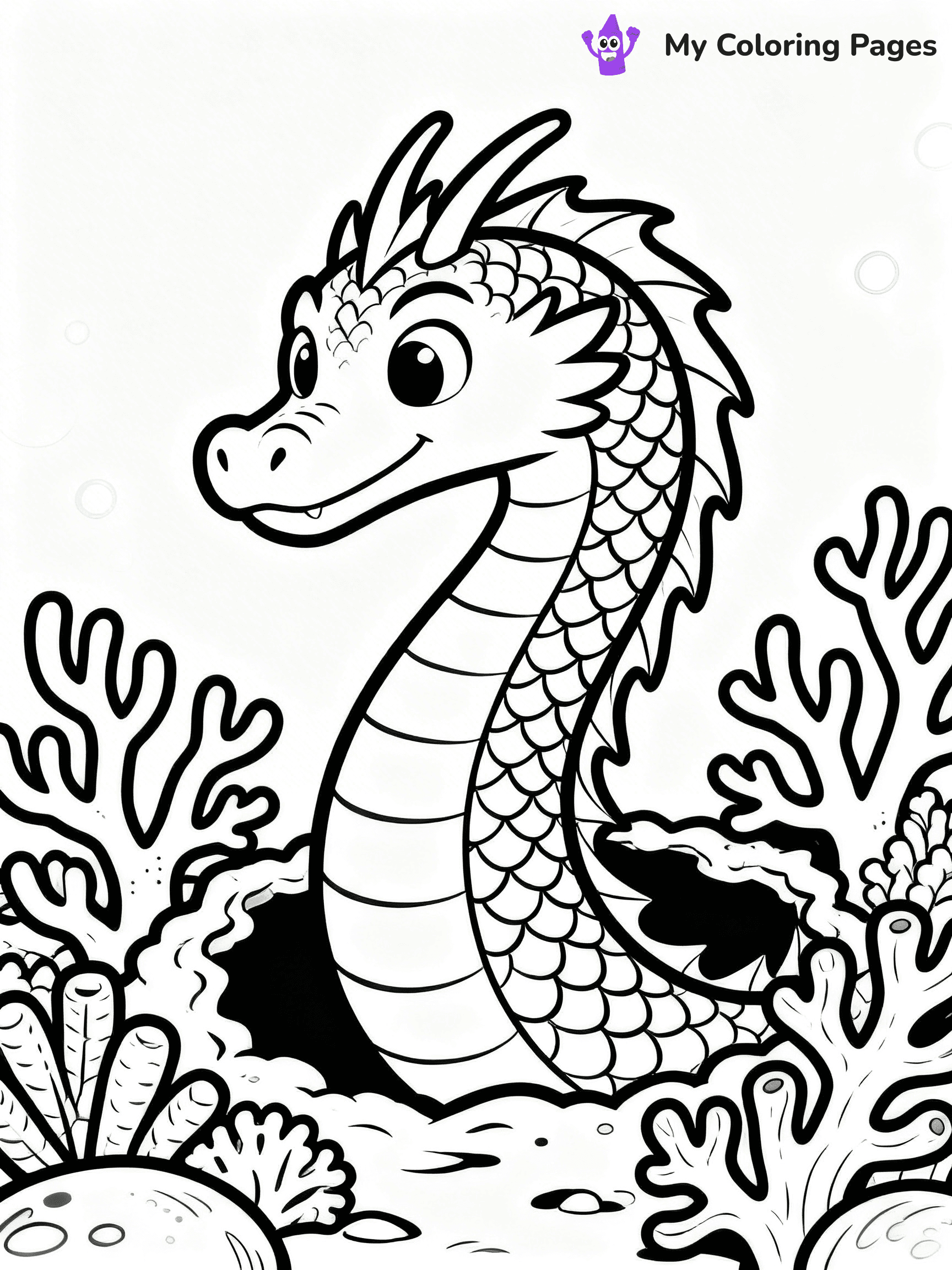 Realistic Water Dragon Dragon Coloring Pages - 11