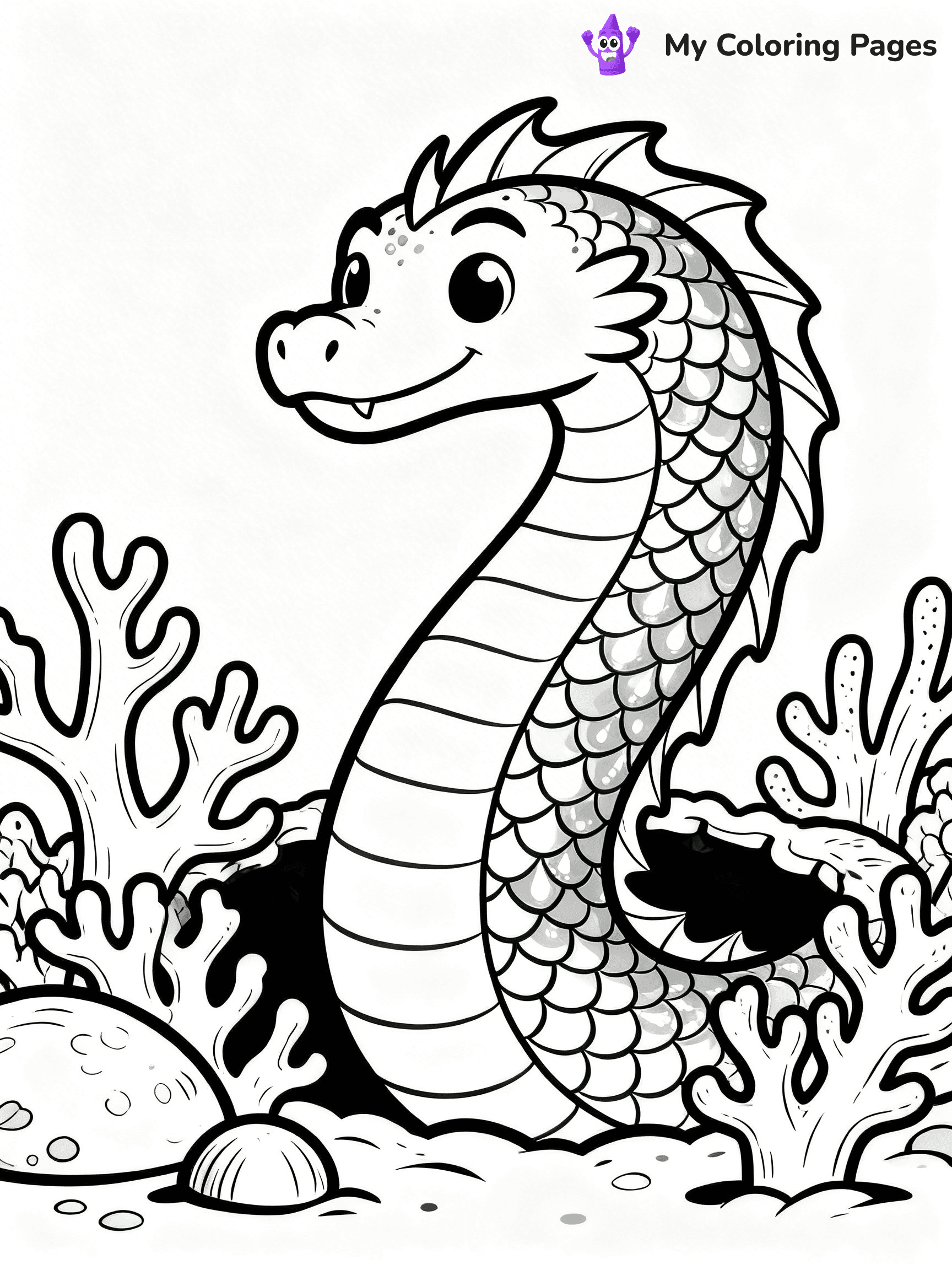 Realistic Water Dragon Dragon Coloring Pages - 8