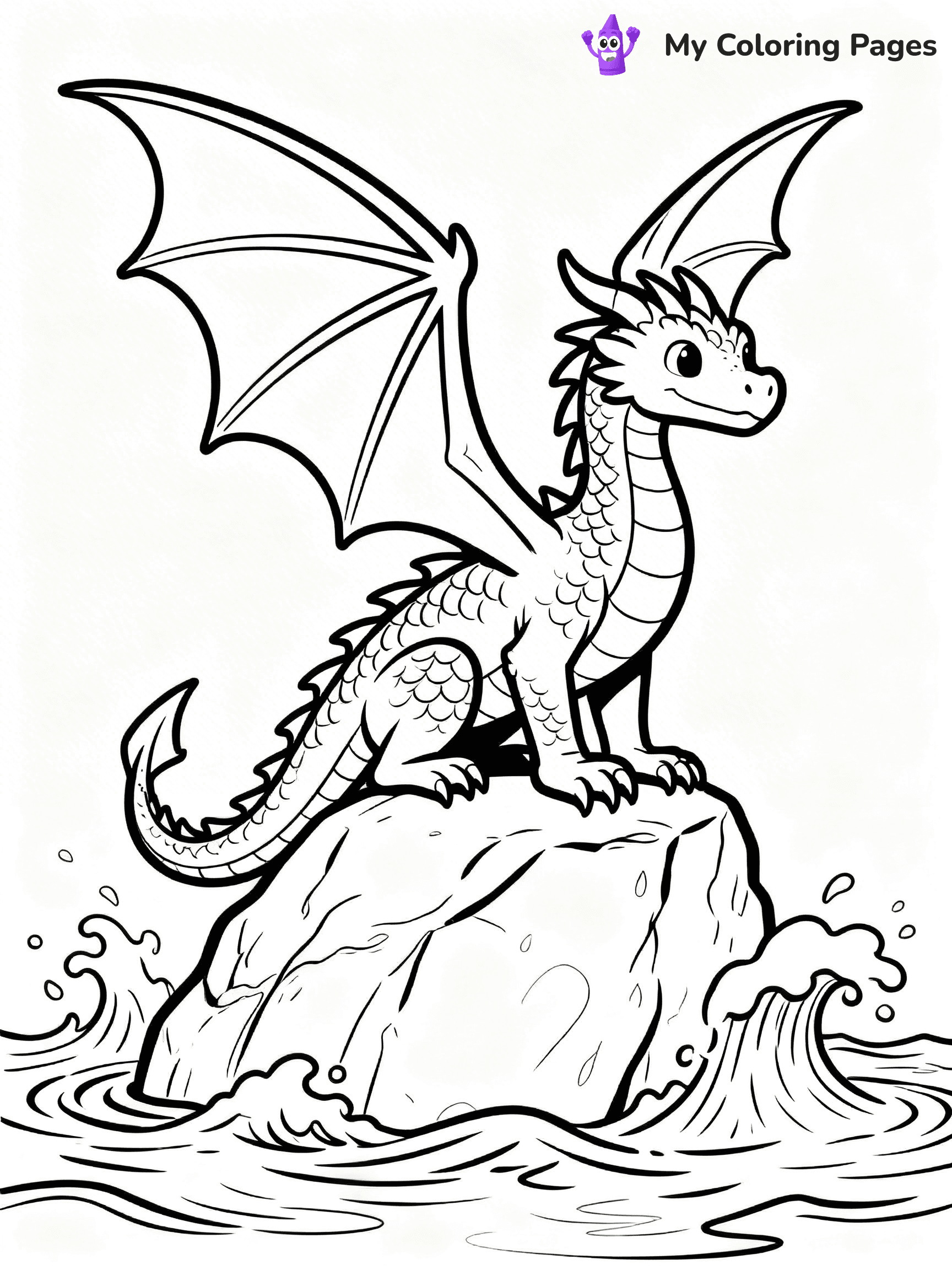 Realistic Water Dragon Dragon Coloring Pages - 5