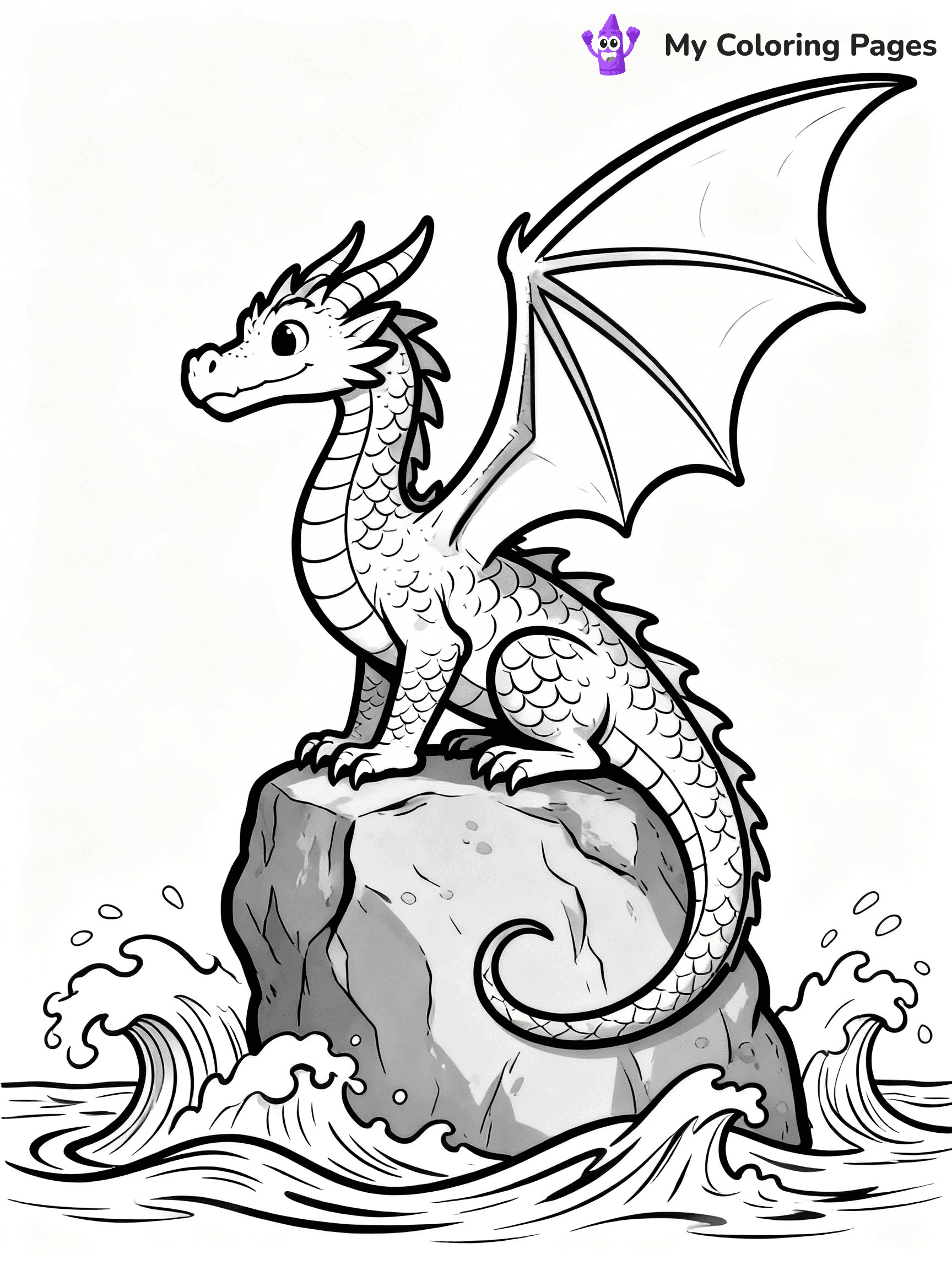 Realistic Water Dragon Dragon Coloring Pages - 3