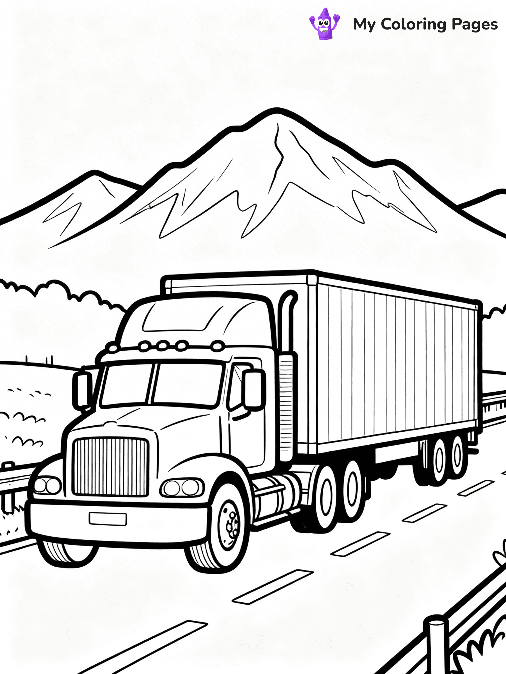 Truck and Trailer Coloring Pages - 21
