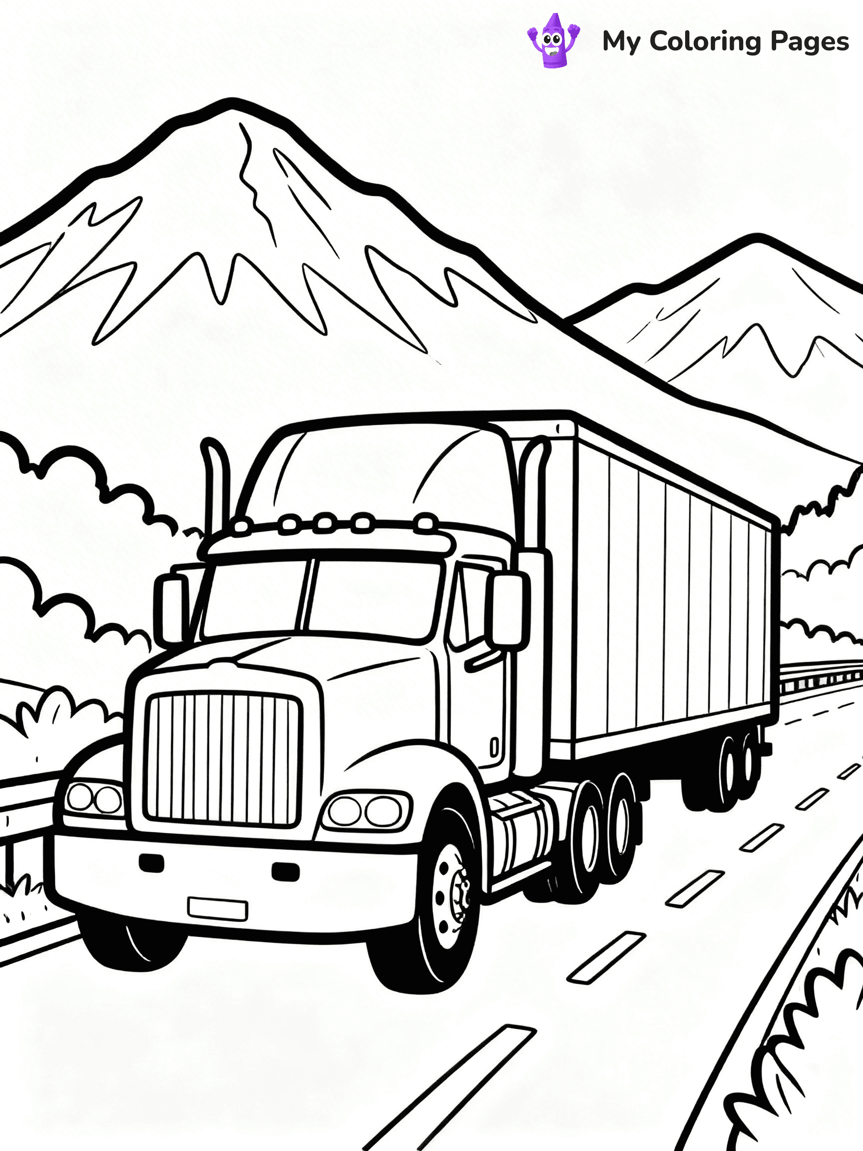 Truck and Trailer Coloring Pages - 17
