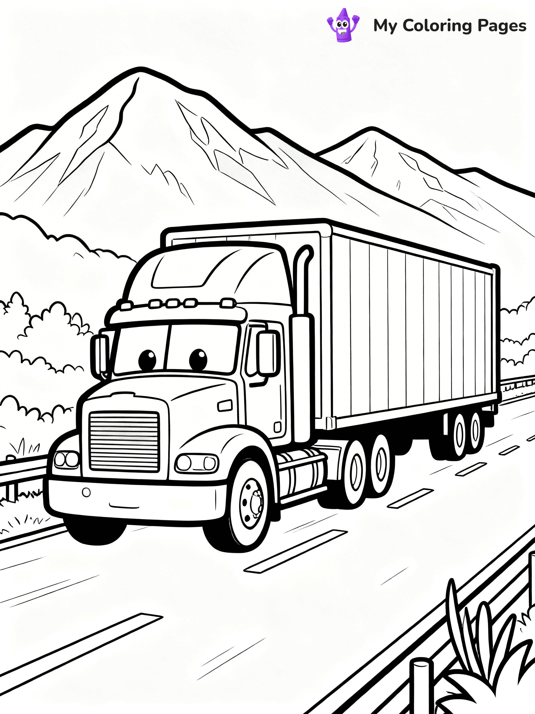 Truck and Trailer Coloring Pages - 16