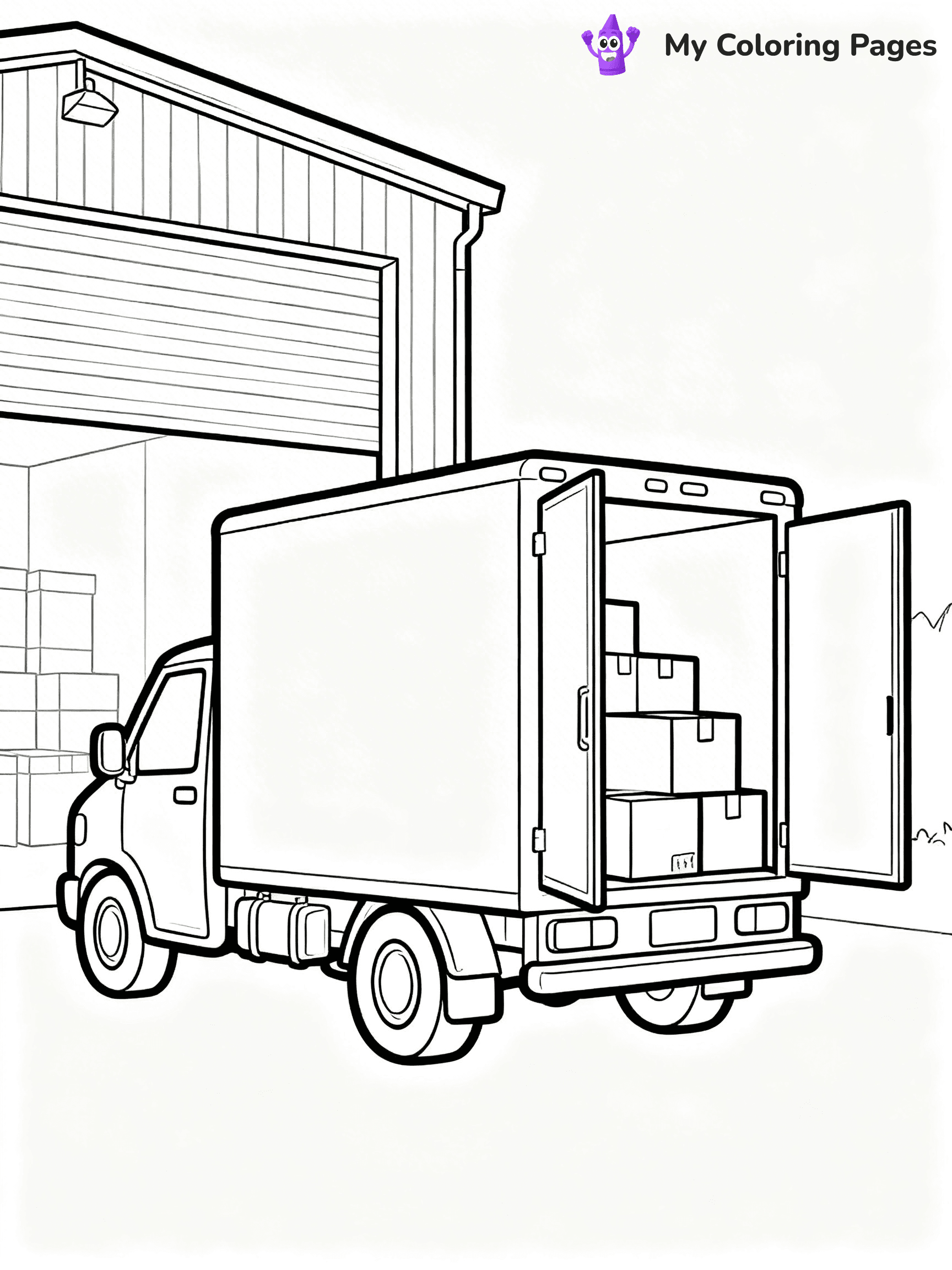 Truck and Trailer Coloring Pages - 2