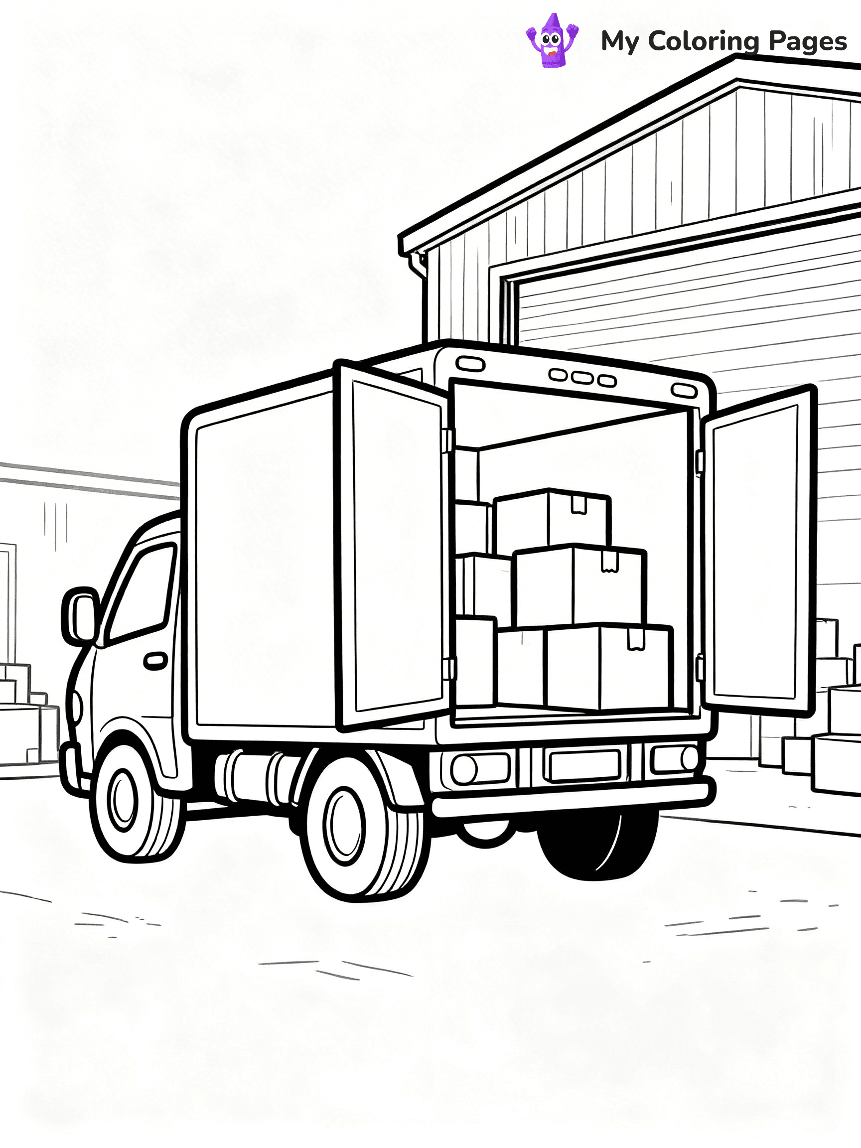 Truck and Trailer Coloring Pages - 1
