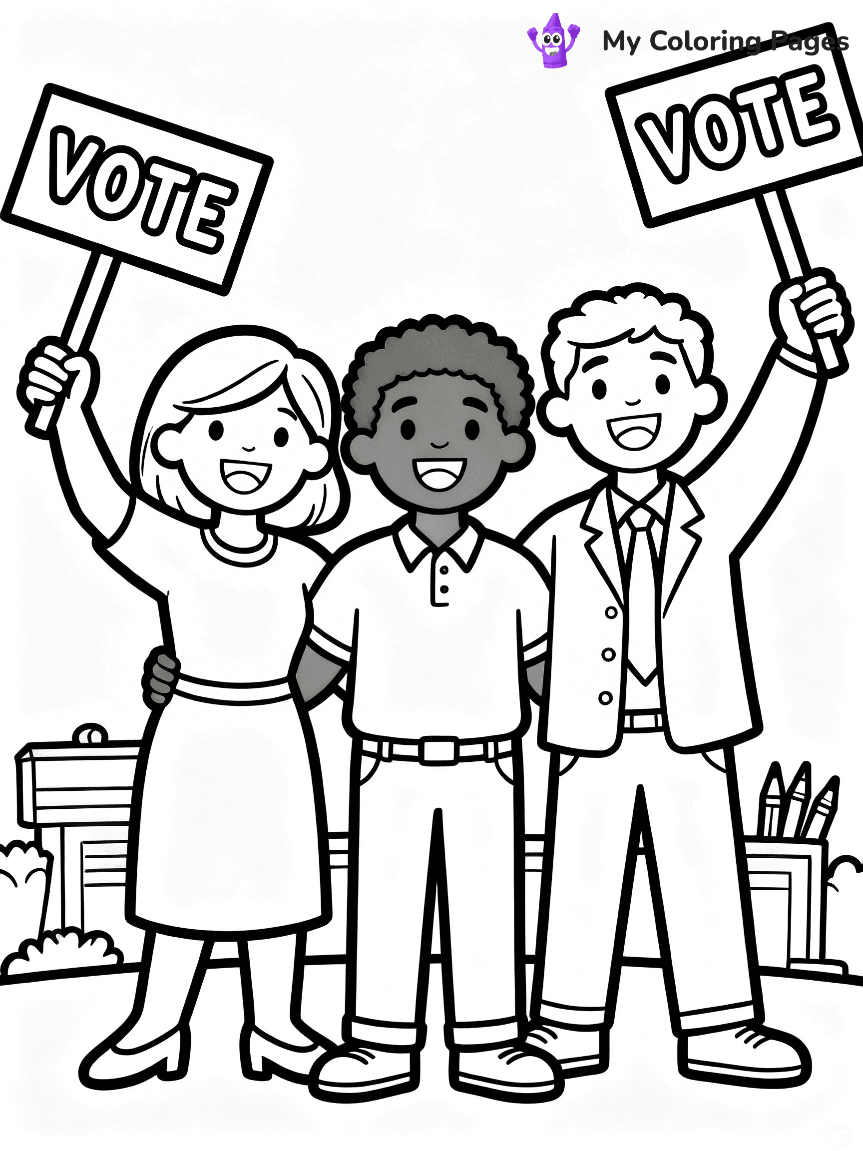 Voting Coloring Pages - 2