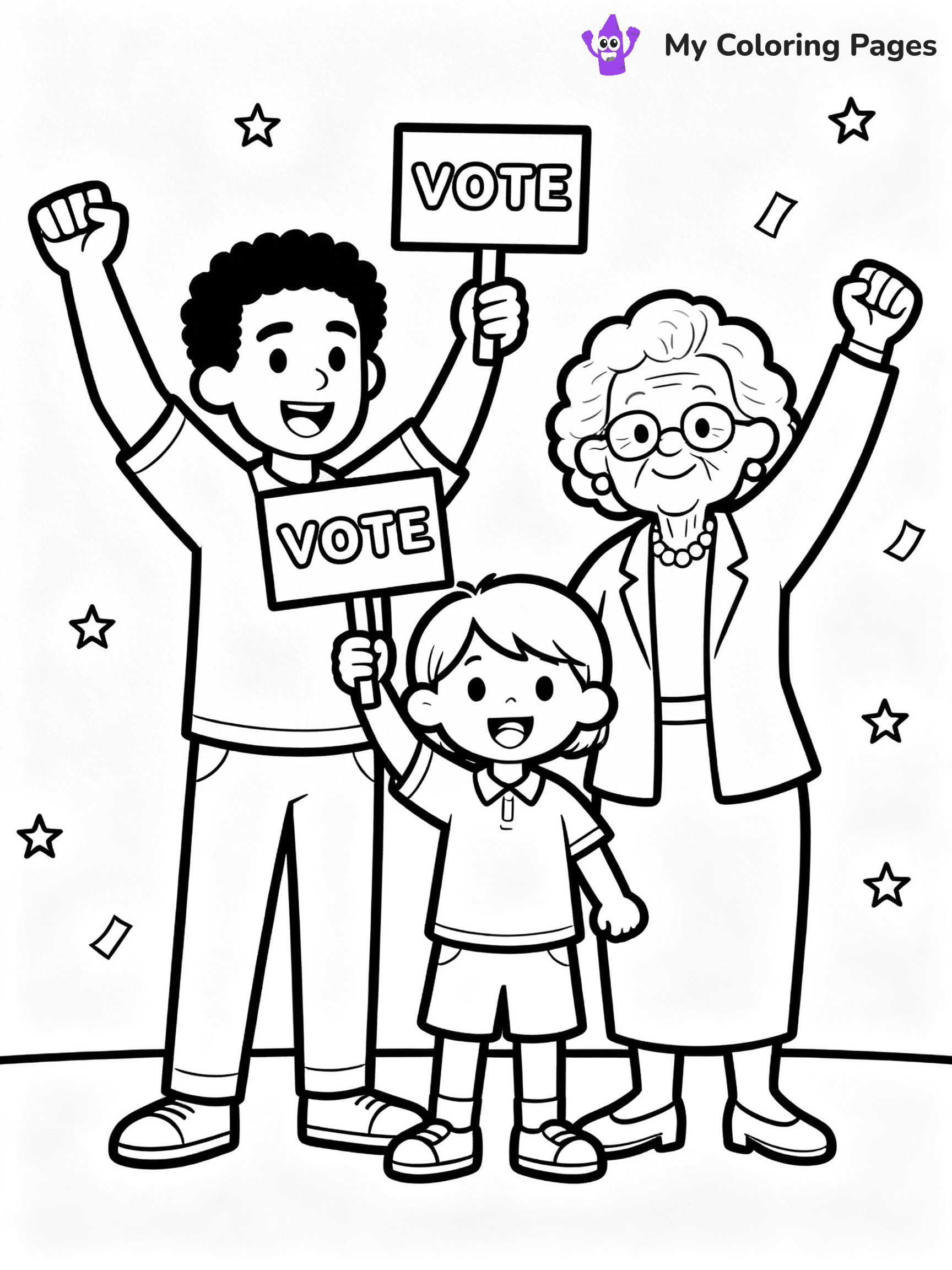 Voting Coloring Pages - 1