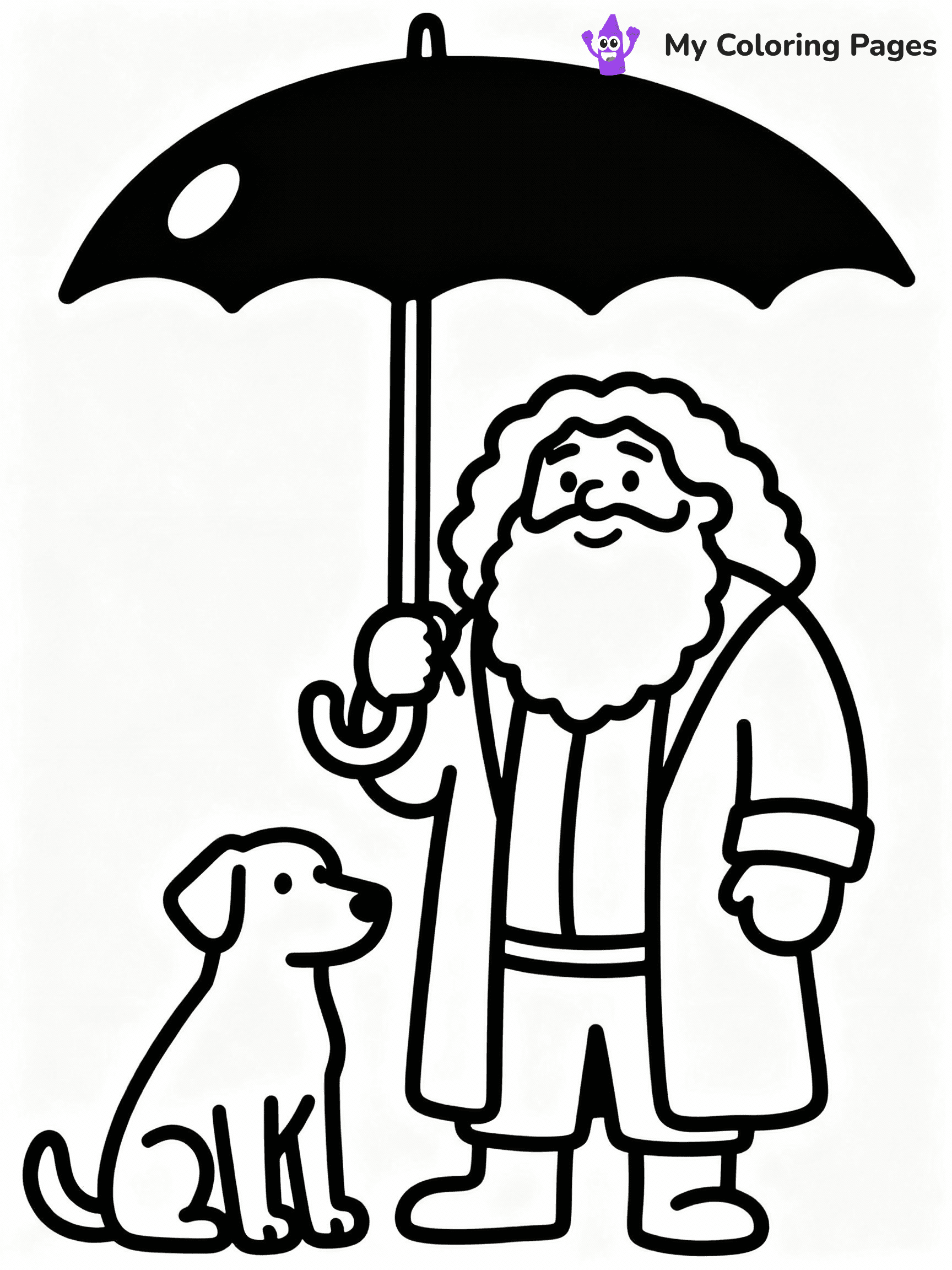 ⚠️ CRITICAL REQUIREMENT - ABSOLUTE BLACK AND WHITE ONLY ⚠️
This MUST be a BLACK AND WHITE line drawing ONLY. NO COLORS whatsoever.
- ONLY pure black lines (#000000) on pure white background (#FFFFFF)
- ABSOLUTELY NO colors, NO shading, NO gradients, NO grayscale
- If there are ANY colors in the output, the image is REJECTED
- This is a COLORING PAGE - meant to be COLORED IN by children
- The output must be UNCOLORED line art ready for coloring
⚠️ SUBJECT TO DRAW: Hagrid from Harry Potter in illustrated style, holding giant umbrella, standing next to Fang the dog
(REMEMBER: Output must be BLACK AND WHITE line art only, NOT colored!)
# COLORING PAGE: BLACK OUTLINES ONLY - WHITE BACKGROUND MANDATORY
Create a **coloring book page** using EXACTLY two values: black lines, white space.
## NON-NEGOTIABLE BINARY RULES
- **ONLY #000000 (black) and #FFFFFF (white)** - NO other values exist
- **EVERY PIXEL = BLACK OR WHITE** - no gray/shading/antialiasing
- **WHITE BACKGROUND MANDATORY** - entire canvas stays white
- **ALL SHAPES HOLLOW** - everything is empty outlines waiting to be colored
- **FORBIDDEN:** fills, shading, gradients, patterns, textures, colors
- **NO SOLID REGIONS** - if it's not a thin line, it's wrong
## Universal Line Standards
- Black outlines ONLY - thin, uniform weight
- Every shape completely empty inside
- Closed contours suitable for coloring
- Simple flat illustration - zero depth/3D/realism
- **Style:** Whimsical Doodle Art Alley - rounded, friendly outlines (unless specified)
## Everything = Outline Only
- Characters/animals: hollow shapes
- Objects/clothing: empty contours
- Backgrounds/scenery: line work only
- Natural elements: outlined forms
- Dark/night areas: don't exist (use outlined symbols)
- Textures/patterns: convert to simple lines
## The Test
Can a child color EVERY white space with crayons? If any area is pre-filled/shaded/gray or colored in, it FAILS. Every shape must be waiting to receive color.
**FINAL OUTPUT**: Binary coloring page. Black lines define shapes. White spaces ready for coloring. Nothing else exists. No exceptions. Print-ready.
⚠️ FINAL REMINDER: Draw the subject "Hagrid from Harry Potter in illustrated style, holding giant umbrella, standing next to Fang the dog" as BLACK AND WHITE line art. Zero colors in output.