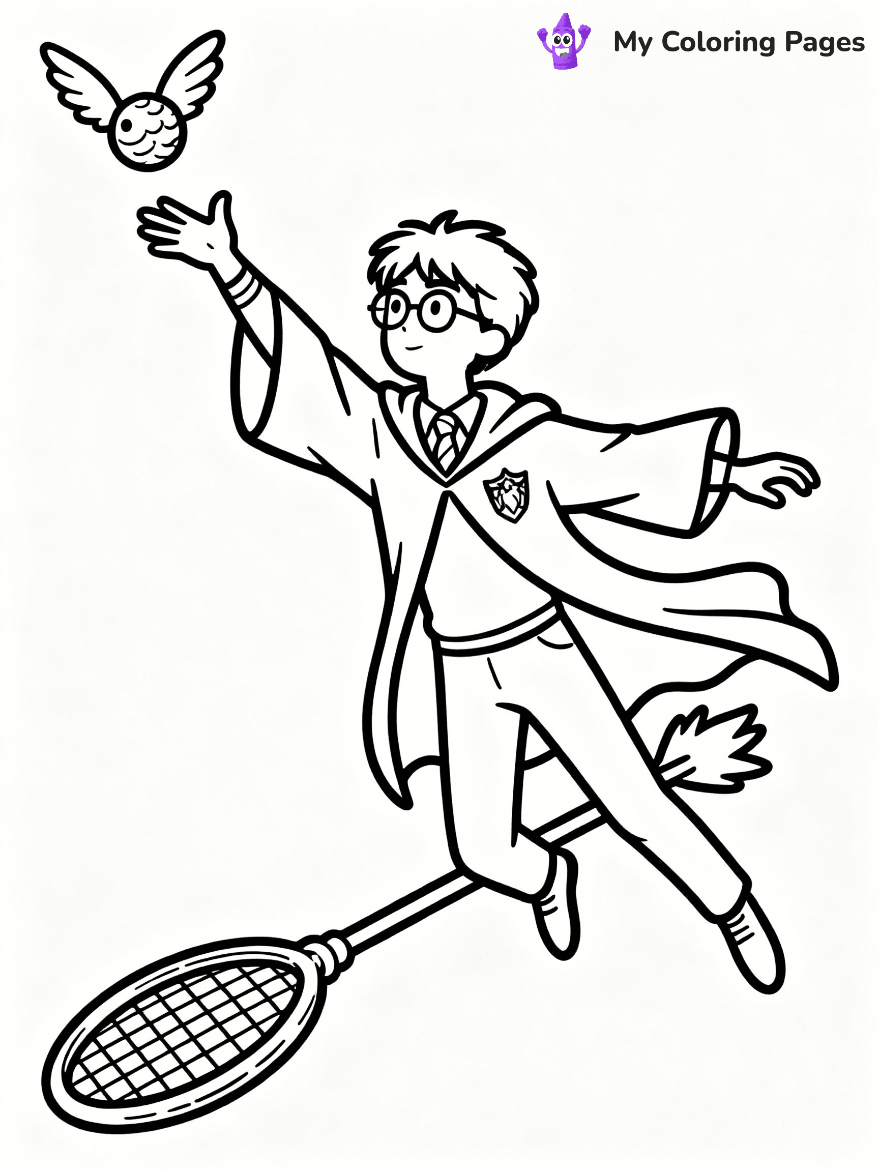 ⚠️ CRITICAL REQUIREMENT - ABSOLUTE BLACK AND WHITE ONLY ⚠️
This MUST be a BLACK AND WHITE line drawing ONLY. NO COLORS whatsoever.
- ONLY pure black lines (#000000) on pure white background (#FFFFFF)
- ABSOLUTELY NO colors, NO shading, NO gradients, NO grayscale
- If there are ANY colors in the output, the image is REJECTED
- This is a COLORING PAGE - meant to be COLORED IN by children
- The output must be UNCOLORED line art ready for coloring
⚠️ SUBJECT TO DRAW: Harry Potter in illustrated style, playing Quidditch as Seeker, reaching for Golden Snitch, flying on Nimbus 2000, robes flowing in wind
(REMEMBER: Output must be BLACK AND WHITE line art only, NOT colored!)
# COLORING PAGE: BLACK OUTLINES ONLY - WHITE BACKGROUND MANDATORY
Create a **coloring book page** using EXACTLY two values: black lines, white space.
## NON-NEGOTIABLE BINARY RULES
- **ONLY #000000 (black) and #FFFFFF (white)** - NO other values exist
- **EVERY PIXEL = BLACK OR WHITE** - no gray/shading/antialiasing
- **WHITE BACKGROUND MANDATORY** - entire canvas stays white
- **ALL SHAPES HOLLOW** - everything is empty outlines waiting to be colored
- **FORBIDDEN:** fills, shading, gradients, patterns, textures, colors
- **NO SOLID REGIONS** - if it's not a thin line, it's wrong
## Universal Line Standards
- Black outlines ONLY - thin, uniform weight
- Every shape completely empty inside
- Closed contours suitable for coloring
- Simple flat illustration - zero depth/3D/realism
- **Style:** Whimsical Doodle Art Alley - rounded, friendly outlines (unless specified)
## Everything = Outline Only
- Characters/animals: hollow shapes
- Objects/clothing: empty contours
- Backgrounds/scenery: line work only
- Natural elements: outlined forms
- Dark/night areas: don't exist (use outlined symbols)
- Textures/patterns: convert to simple lines
## The Test
Can a child color EVERY white space with crayons? If any area is pre-filled/shaded/gray or colored in, it FAILS. Every shape must be waiting to receive color.
**FINAL OUTPUT**: Binary coloring page. Black lines define shapes. White spaces ready for coloring. Nothing else exists. No exceptions. Print-ready.
⚠️ FINAL REMINDER: Draw the subject "Harry Potter in illustrated style, playing Quidditch as Seeker, reaching for Golden Snitch, flying on Nimbus 2000, robes flowing in wind" as BLACK AND WHITE line art. Zero colors in output.