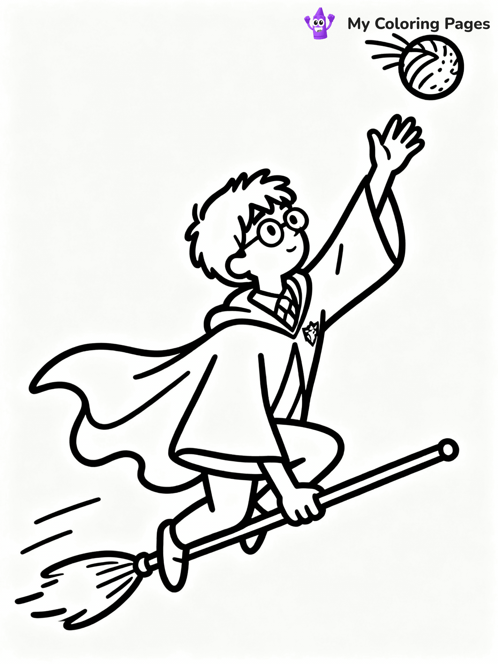 ⚠️ CRITICAL REQUIREMENT - ABSOLUTE BLACK AND WHITE ONLY ⚠️
This MUST be a BLACK AND WHITE line drawing ONLY. NO COLORS whatsoever.
- ONLY pure black lines (#000000) on pure white background (#FFFFFF)
- ABSOLUTELY NO colors, NO shading, NO gradients, NO grayscale
- If there are ANY colors in the output, the image is REJECTED
- This is a COLORING PAGE - meant to be COLORED IN by children
- The output must be UNCOLORED line art ready for coloring
⚠️ SUBJECT TO DRAW: Harry Potter in illustrated style, playing Quidditch as Seeker, reaching for Golden Snitch, flying on Nimbus 2000, robes flowing in wind
(REMEMBER: Output must be BLACK AND WHITE line art only, NOT colored!)
# COLORING PAGE: BLACK OUTLINES ONLY - WHITE BACKGROUND MANDATORY
Create a **coloring book page** using EXACTLY two values: black lines, white space.
## NON-NEGOTIABLE BINARY RULES
- **ONLY #000000 (black) and #FFFFFF (white)** - NO other values exist
- **EVERY PIXEL = BLACK OR WHITE** - no gray/shading/antialiasing
- **WHITE BACKGROUND MANDATORY** - entire canvas stays white
- **ALL SHAPES HOLLOW** - everything is empty outlines waiting to be colored
- **FORBIDDEN:** fills, shading, gradients, patterns, textures, colors
- **NO SOLID REGIONS** - if it's not a thin line, it's wrong
## Universal Line Standards
- Black outlines ONLY - thin, uniform weight
- Every shape completely empty inside
- Closed contours suitable for coloring
- Simple flat illustration - zero depth/3D/realism
- **Style:** Whimsical Doodle Art Alley - rounded, friendly outlines (unless specified)
## Everything = Outline Only
- Characters/animals: hollow shapes
- Objects/clothing: empty contours
- Backgrounds/scenery: line work only
- Natural elements: outlined forms
- Dark/night areas: don't exist (use outlined symbols)
- Textures/patterns: convert to simple lines
## The Test
Can a child color EVERY white space with crayons? If any area is pre-filled/shaded/gray or colored in, it FAILS. Every shape must be waiting to receive color.
**FINAL OUTPUT**: Binary coloring page. Black lines define shapes. White spaces ready for coloring. Nothing else exists. No exceptions. Print-ready.
⚠️ FINAL REMINDER: Draw the subject "Harry Potter in illustrated style, playing Quidditch as Seeker, reaching for Golden Snitch, flying on Nimbus 2000, robes flowing in wind" as BLACK AND WHITE line art. Zero colors in output.