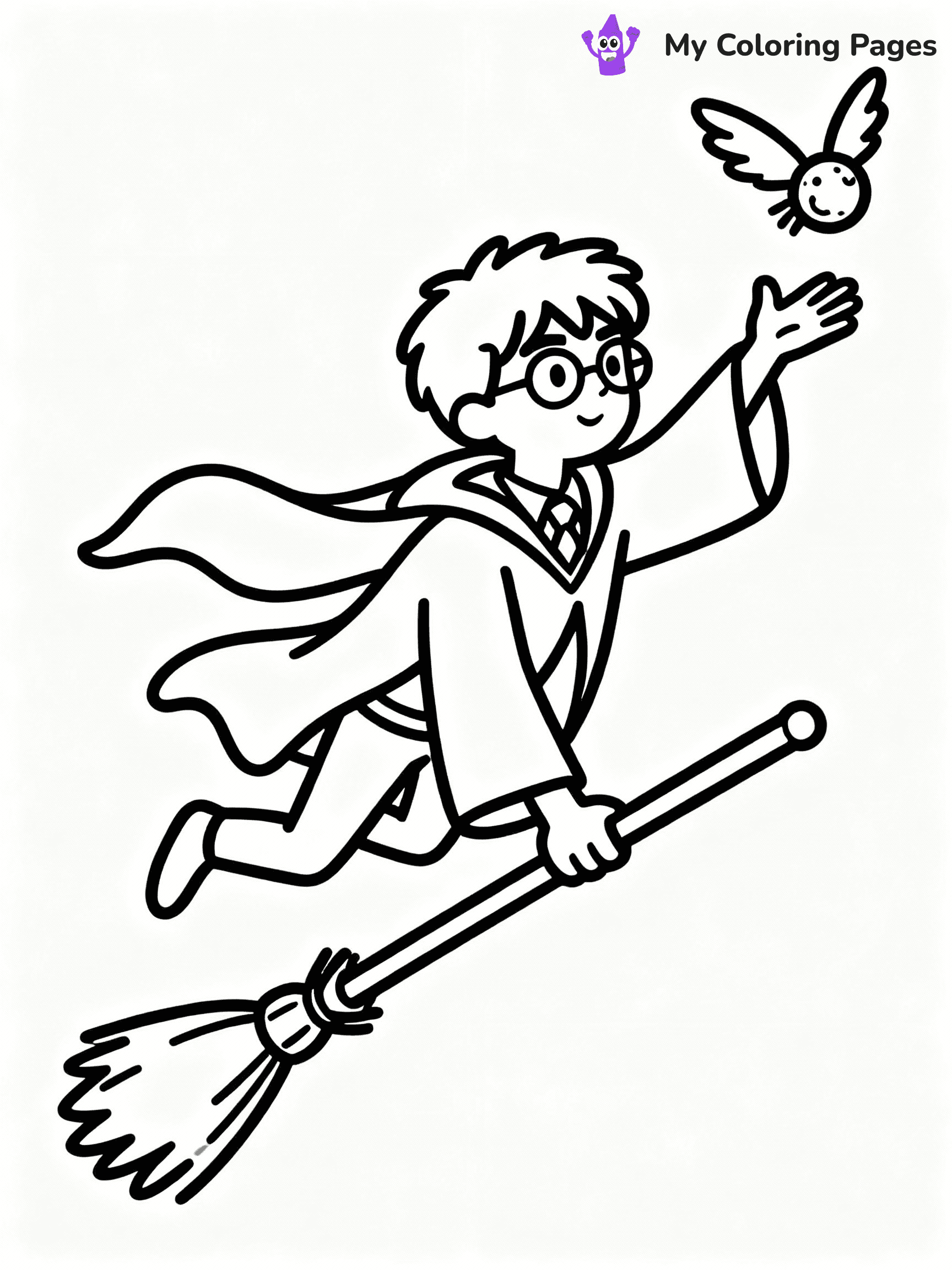 ⚠️ CRITICAL REQUIREMENT - ABSOLUTE BLACK AND WHITE ONLY ⚠️
This MUST be a BLACK AND WHITE line drawing ONLY. NO COLORS whatsoever.
- ONLY pure black lines (#000000) on pure white background (#FFFFFF)
- ABSOLUTELY NO colors, NO shading, NO gradients, NO grayscale
- If there are ANY colors in the output, the image is REJECTED
- This is a COLORING PAGE - meant to be COLORED IN by children
- The output must be UNCOLORED line art ready for coloring
⚠️ SUBJECT TO DRAW: Harry Potter in illustrated style, playing Quidditch as Seeker, reaching for Golden Snitch, flying on Nimbus 2000, robes flowing in wind
(REMEMBER: Output must be BLACK AND WHITE line art only, NOT colored!)
# COLORING PAGE: BLACK OUTLINES ONLY - WHITE BACKGROUND MANDATORY
Create a **coloring book page** using EXACTLY two values: black lines, white space.
## NON-NEGOTIABLE BINARY RULES
- **ONLY #000000 (black) and #FFFFFF (white)** - NO other values exist
- **EVERY PIXEL = BLACK OR WHITE** - no gray/shading/antialiasing
- **WHITE BACKGROUND MANDATORY** - entire canvas stays white
- **ALL SHAPES HOLLOW** - everything is empty outlines waiting to be colored
- **FORBIDDEN:** fills, shading, gradients, patterns, textures, colors
- **NO SOLID REGIONS** - if it's not a thin line, it's wrong
## Universal Line Standards
- Black outlines ONLY - thin, uniform weight
- Every shape completely empty inside
- Closed contours suitable for coloring
- Simple flat illustration - zero depth/3D/realism
- **Style:** Whimsical Doodle Art Alley - rounded, friendly outlines (unless specified)
## Everything = Outline Only
- Characters/animals: hollow shapes
- Objects/clothing: empty contours
- Backgrounds/scenery: line work only
- Natural elements: outlined forms
- Dark/night areas: don't exist (use outlined symbols)
- Textures/patterns: convert to simple lines
## The Test
Can a child color EVERY white space with crayons? If any area is pre-filled/shaded/gray or colored in, it FAILS. Every shape must be waiting to receive color.
**FINAL OUTPUT**: Binary coloring page. Black lines define shapes. White spaces ready for coloring. Nothing else exists. No exceptions. Print-ready.
⚠️ FINAL REMINDER: Draw the subject "Harry Potter in illustrated style, playing Quidditch as Seeker, reaching for Golden Snitch, flying on Nimbus 2000, robes flowing in wind" as BLACK AND WHITE line art. Zero colors in output.