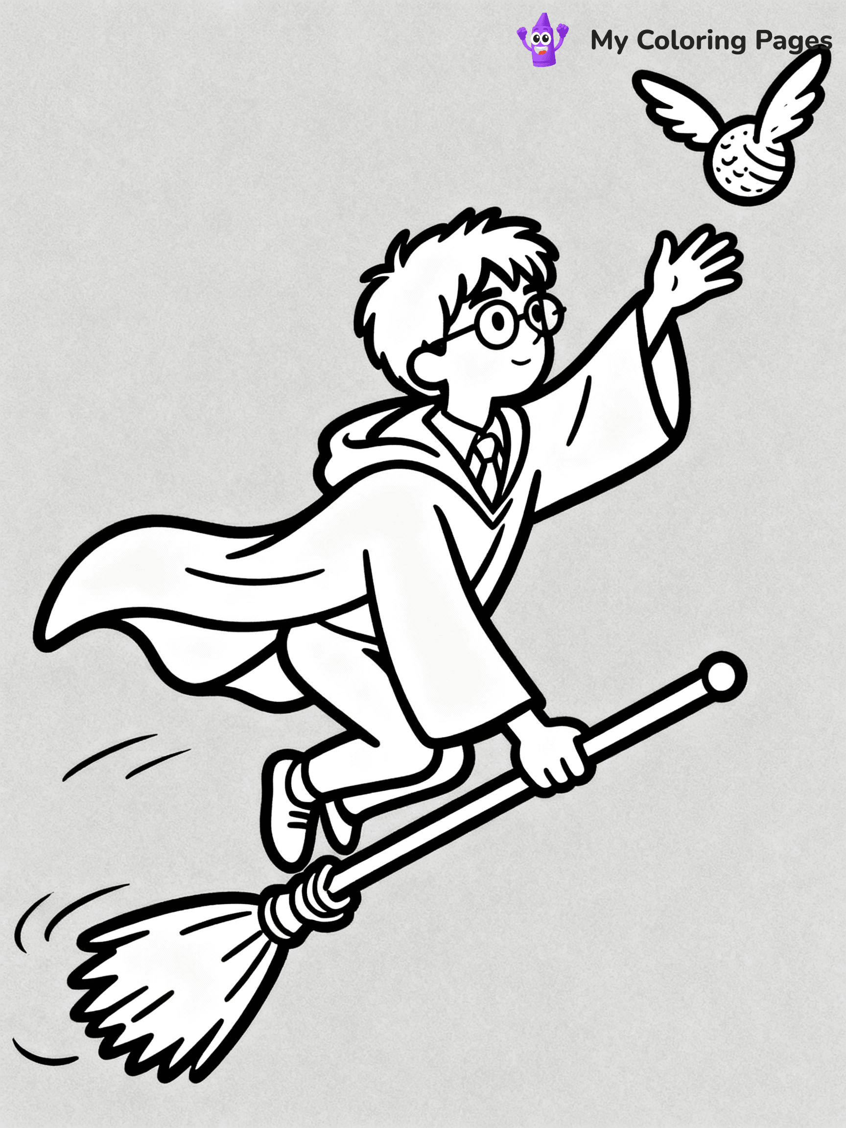 ⚠️ CRITICAL REQUIREMENT - ABSOLUTE BLACK AND WHITE ONLY ⚠️
This MUST be a BLACK AND WHITE line drawing ONLY. NO COLORS whatsoever.
- ONLY pure black lines (#000000) on pure white background (#FFFFFF)
- ABSOLUTELY NO colors, NO shading, NO gradients, NO grayscale
- If there are ANY colors in the output, the image is REJECTED
- This is a COLORING PAGE - meant to be COLORED IN by children
- The output must be UNCOLORED line art ready for coloring
⚠️ SUBJECT TO DRAW: Harry Potter in illustrated style, playing Quidditch as Seeker, reaching for Golden Snitch, flying on Nimbus 2000, robes flowing in wind
(REMEMBER: Output must be BLACK AND WHITE line art only, NOT colored!)
# COLORING PAGE: BLACK OUTLINES ONLY - WHITE BACKGROUND MANDATORY
Create a **coloring book page** using EXACTLY two values: black lines, white space.
## NON-NEGOTIABLE BINARY RULES
- **ONLY #000000 (black) and #FFFFFF (white)** - NO other values exist
- **EVERY PIXEL = BLACK OR WHITE** - no gray/shading/antialiasing
- **WHITE BACKGROUND MANDATORY** - entire canvas stays white
- **ALL SHAPES HOLLOW** - everything is empty outlines waiting to be colored
- **FORBIDDEN:** fills, shading, gradients, patterns, textures, colors
- **NO SOLID REGIONS** - if it's not a thin line, it's wrong
## Universal Line Standards
- Black outlines ONLY - thin, uniform weight
- Every shape completely empty inside
- Closed contours suitable for coloring
- Simple flat illustration - zero depth/3D/realism
- **Style:** Whimsical Doodle Art Alley - rounded, friendly outlines (unless specified)
## Everything = Outline Only
- Characters/animals: hollow shapes
- Objects/clothing: empty contours
- Backgrounds/scenery: line work only
- Natural elements: outlined forms
- Dark/night areas: don't exist (use outlined symbols)
- Textures/patterns: convert to simple lines
## The Test
Can a child color EVERY white space with crayons? If any area is pre-filled/shaded/gray or colored in, it FAILS. Every shape must be waiting to receive color.
**FINAL OUTPUT**: Binary coloring page. Black lines define shapes. White spaces ready for coloring. Nothing else exists. No exceptions. Print-ready.
⚠️ FINAL REMINDER: Draw the subject "Harry Potter in illustrated style, playing Quidditch as Seeker, reaching for Golden Snitch, flying on Nimbus 2000, robes flowing in wind" as BLACK AND WHITE line art. Zero colors in output.