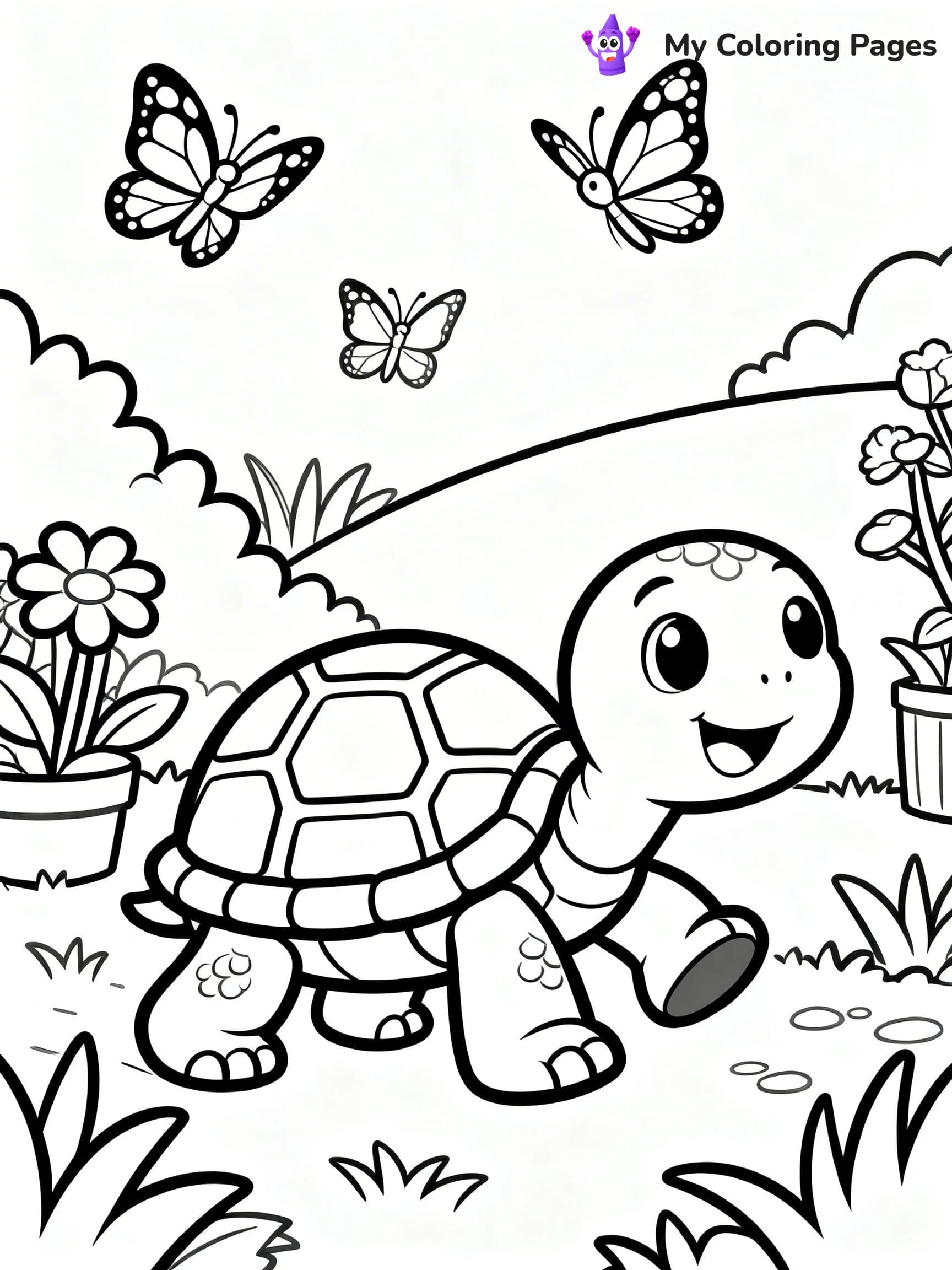 Tortoise Coloring Pages - 9