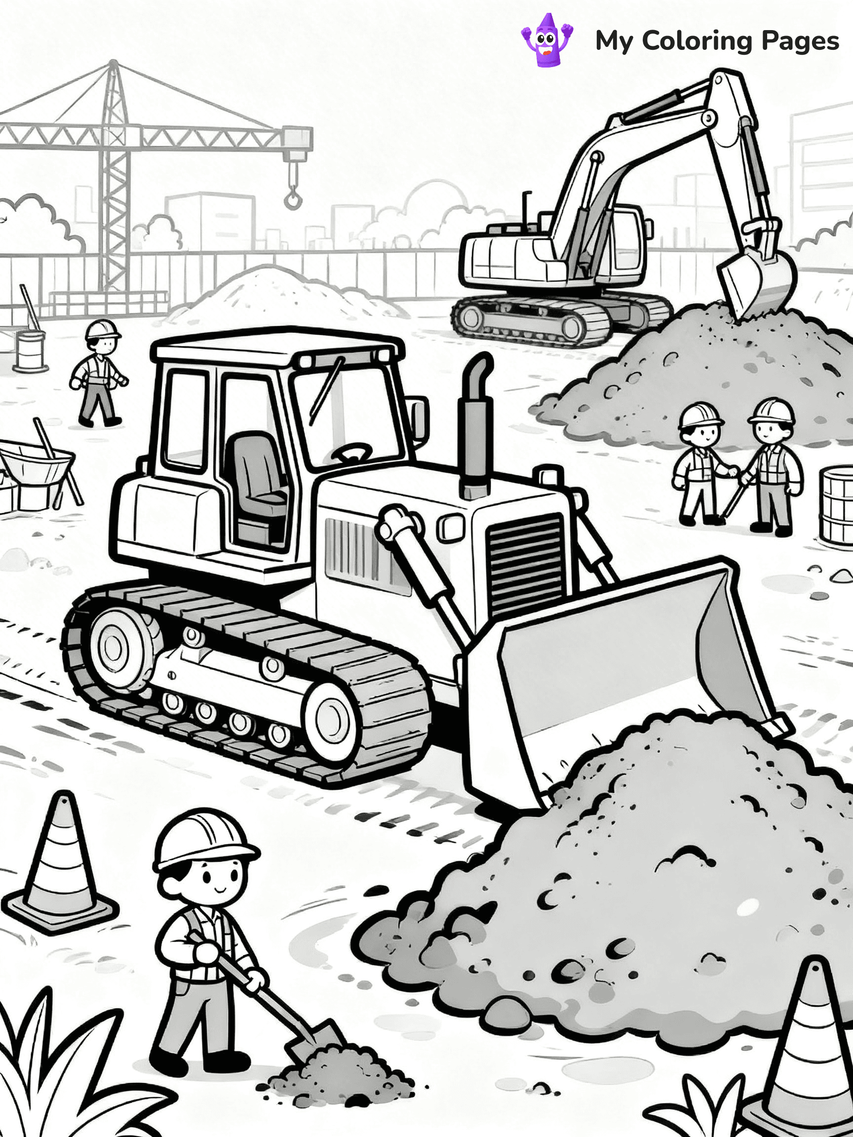 Bulldozer Coloring Pages - 25